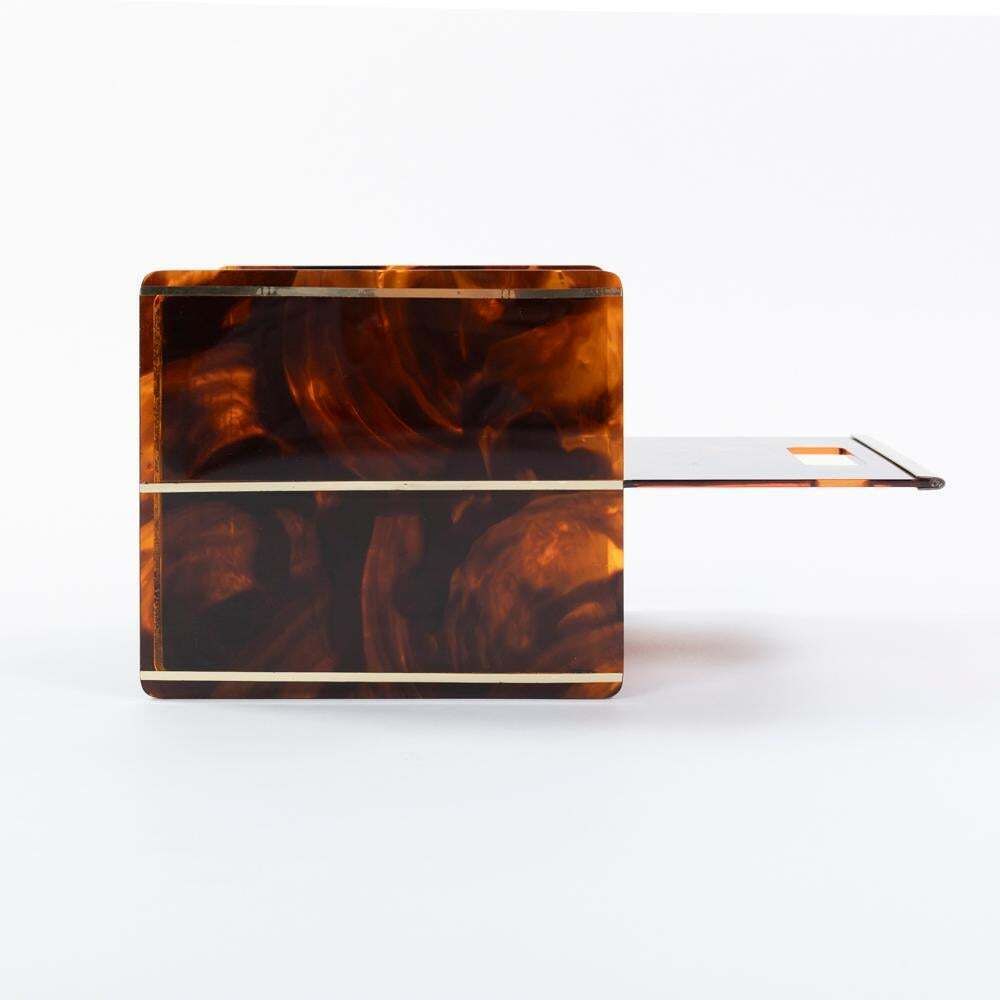 French Elegante Mid Century Lucite Brass Magazine Rack By Maison Dior 1970s photo buy