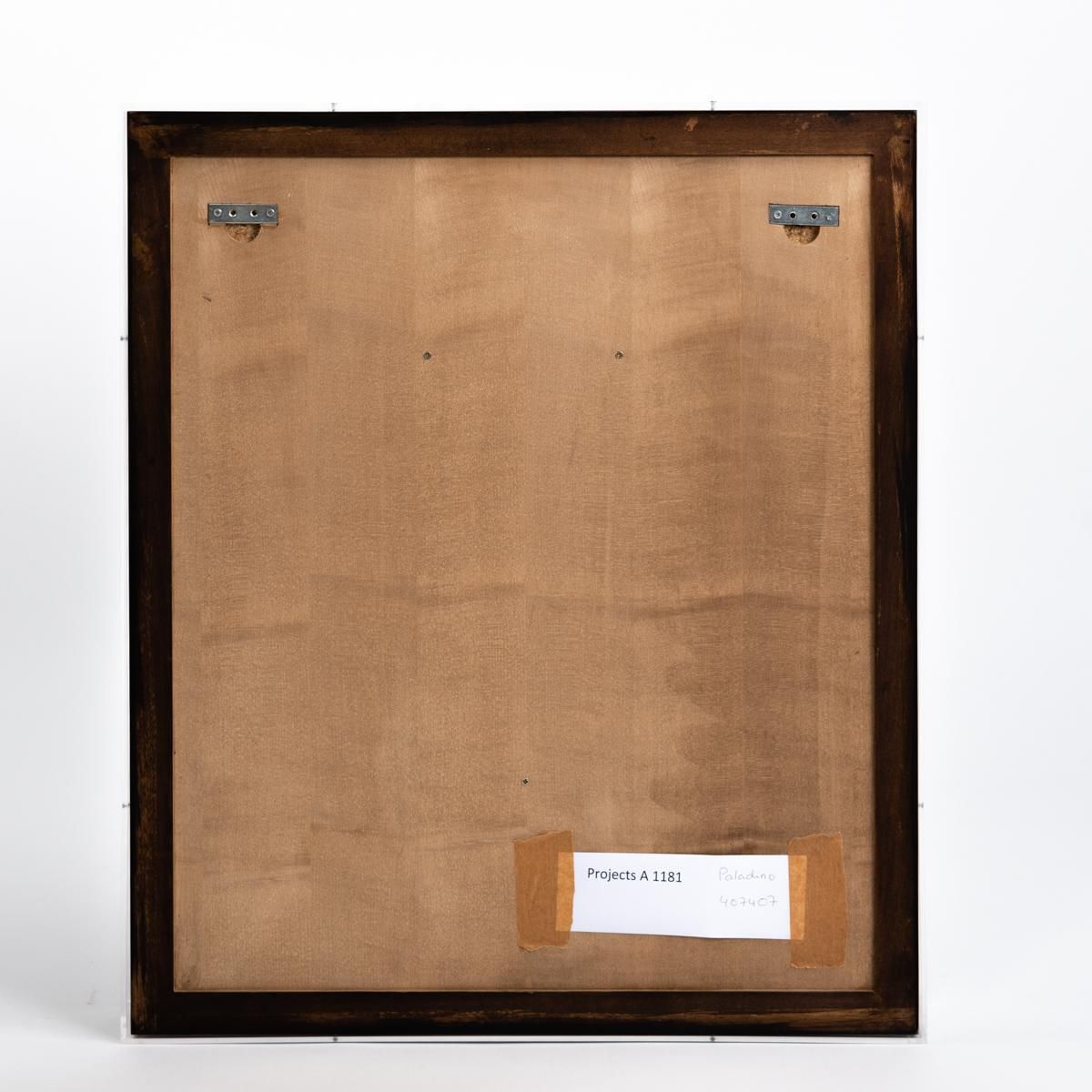 photo for sale Mixed Media On Paper And Wood Behind Aryl Glass Mimmo Paladino, Italy 2009