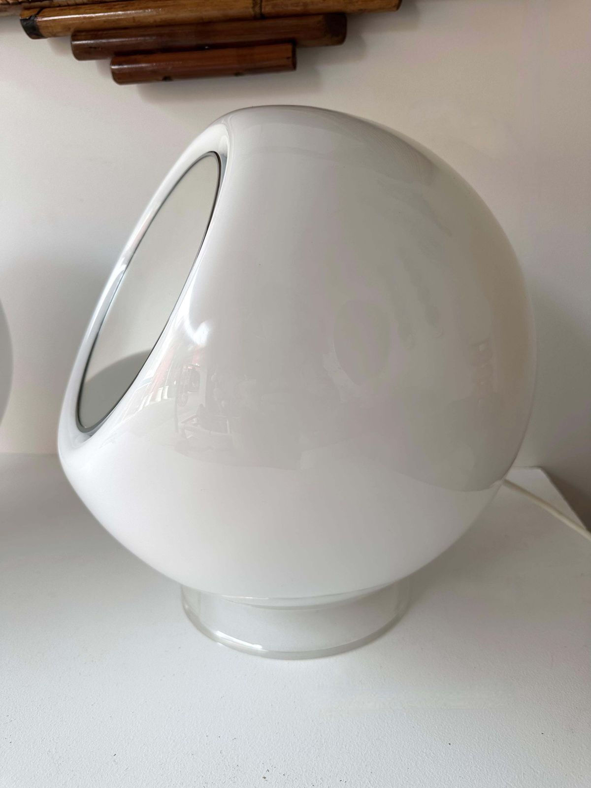 Pair Of Murano Ball Glass Lamps Elios By Giusto Toso For Leucos, Italy, 1970s photo vinterior