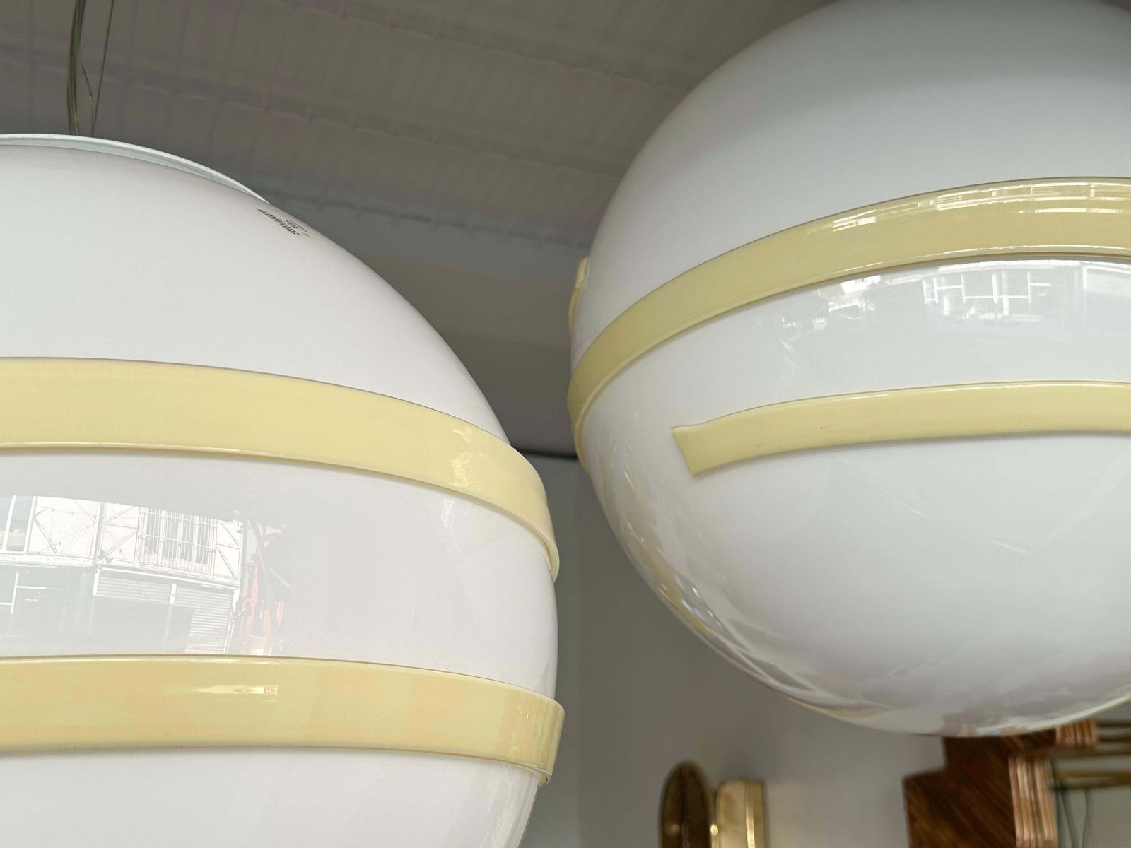 photo for sale Saturn Ball Murano Glass Pendant Lighting By Murano Due, Italy, 1990s