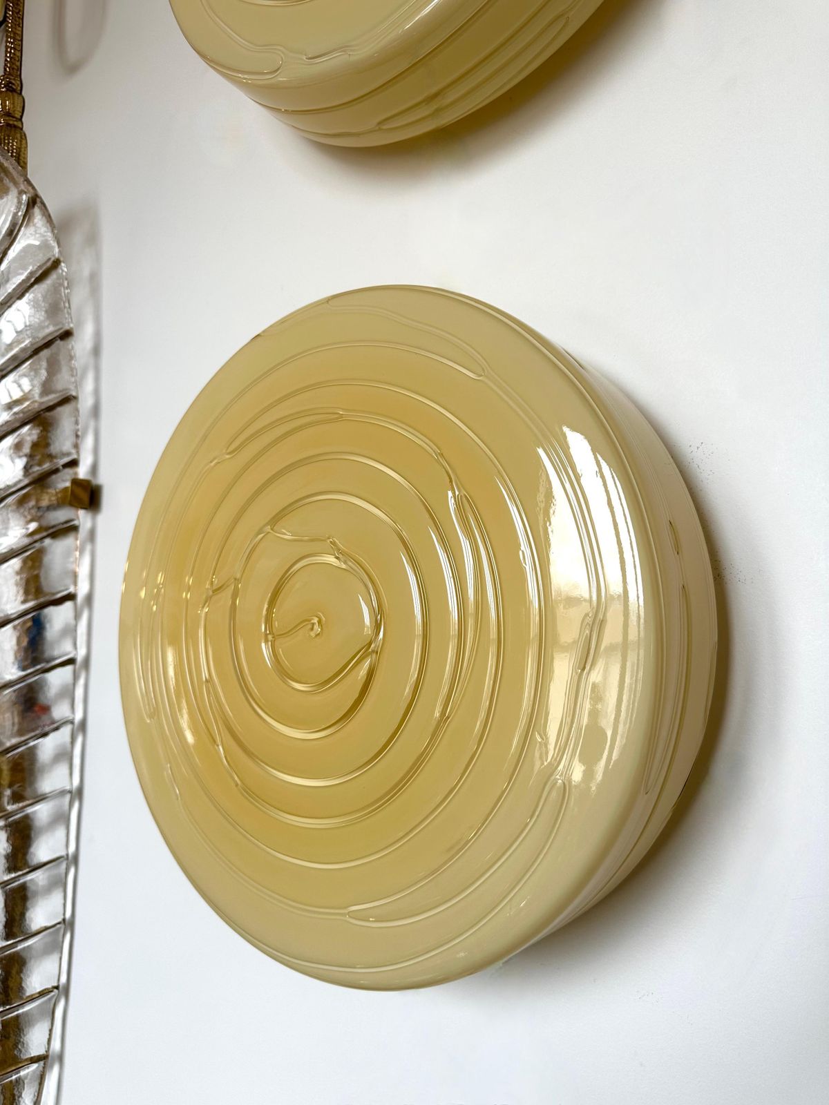 photo furniture Contemporary Pair Of Murano Glass Candy Sconces By Vistosi, Italy, 2000s