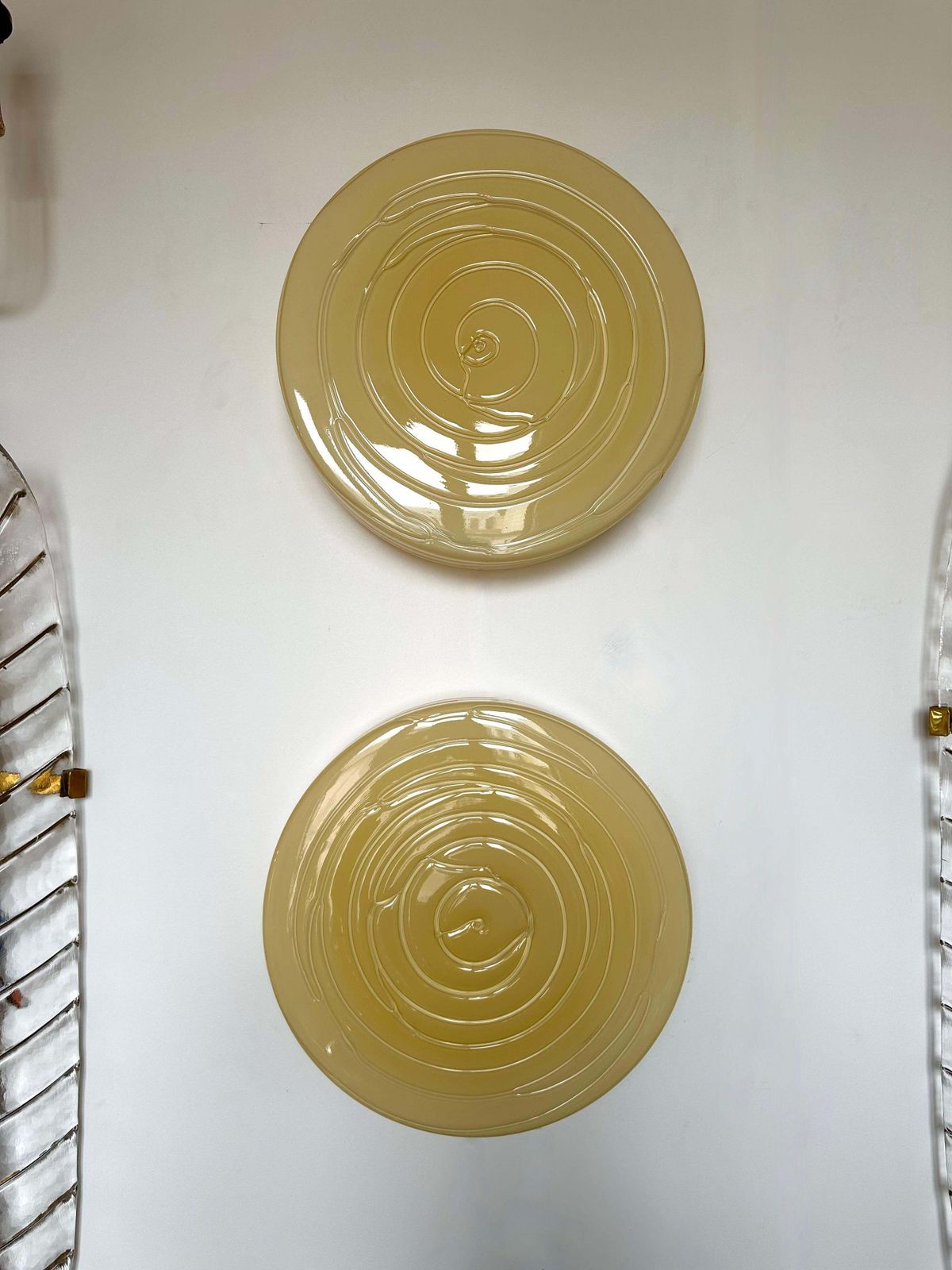 Lighting Contemporary Pair Of Murano Glass Candy Sconces By Vistosi, Italy, 2000s photo