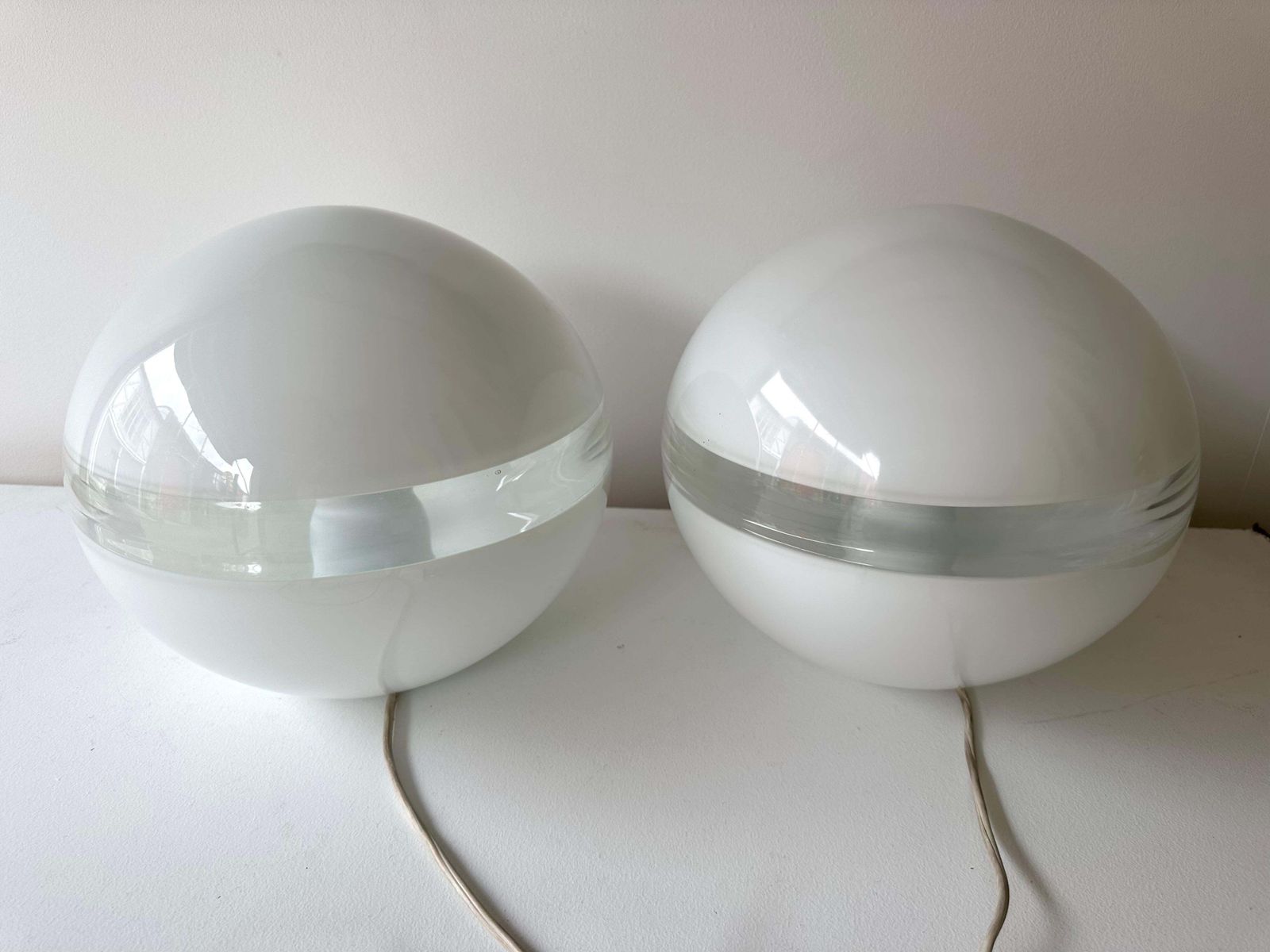 Lighting Pair Of Lamps Lt230 Murano Glass By Carlo Nason For Mazzega, Italy, 1970s photo