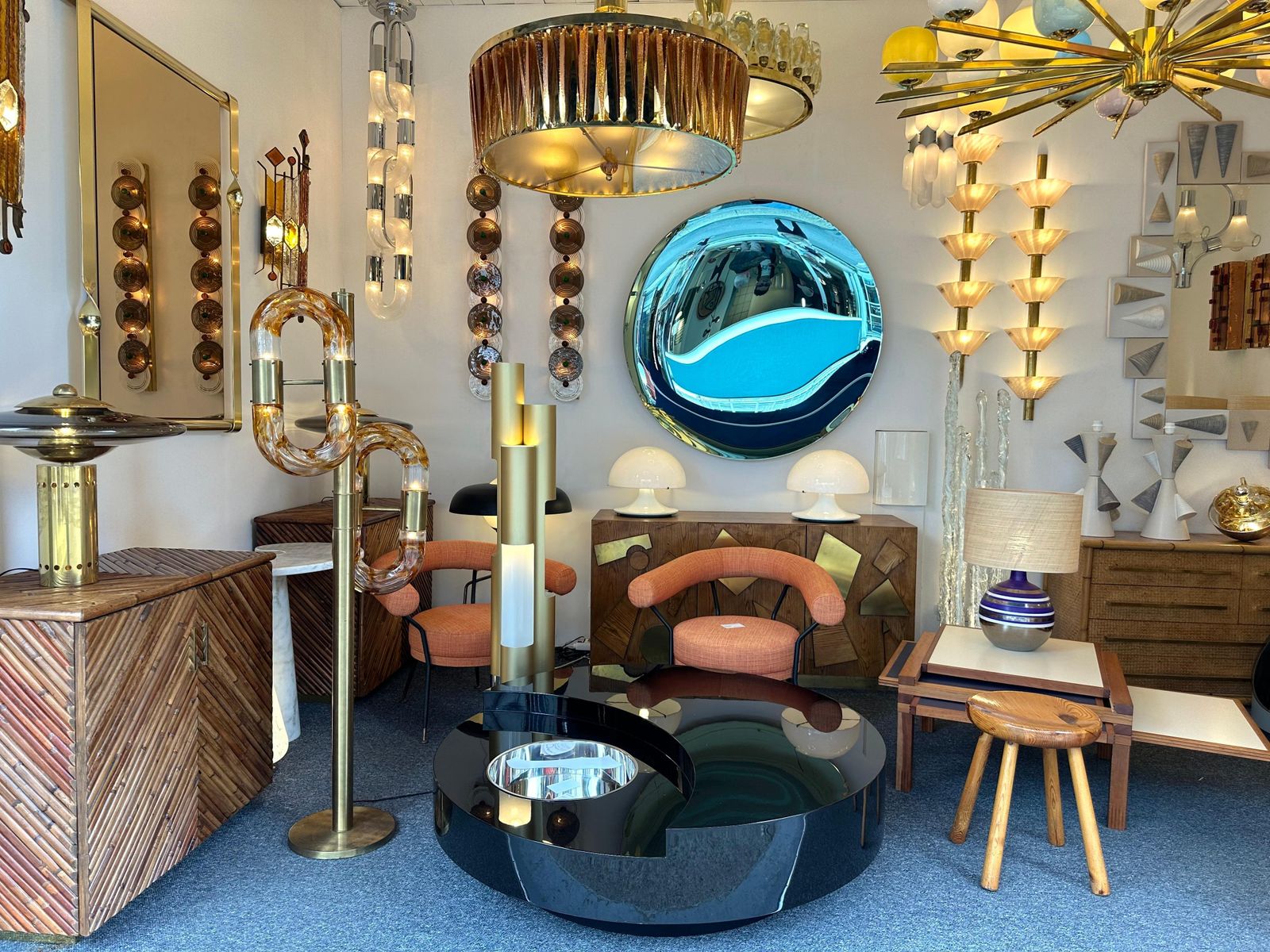 Brass Chain Floor Lamp Murano Glass By Aldo Nason For Mazzega, Italy, 1970s photo furniture