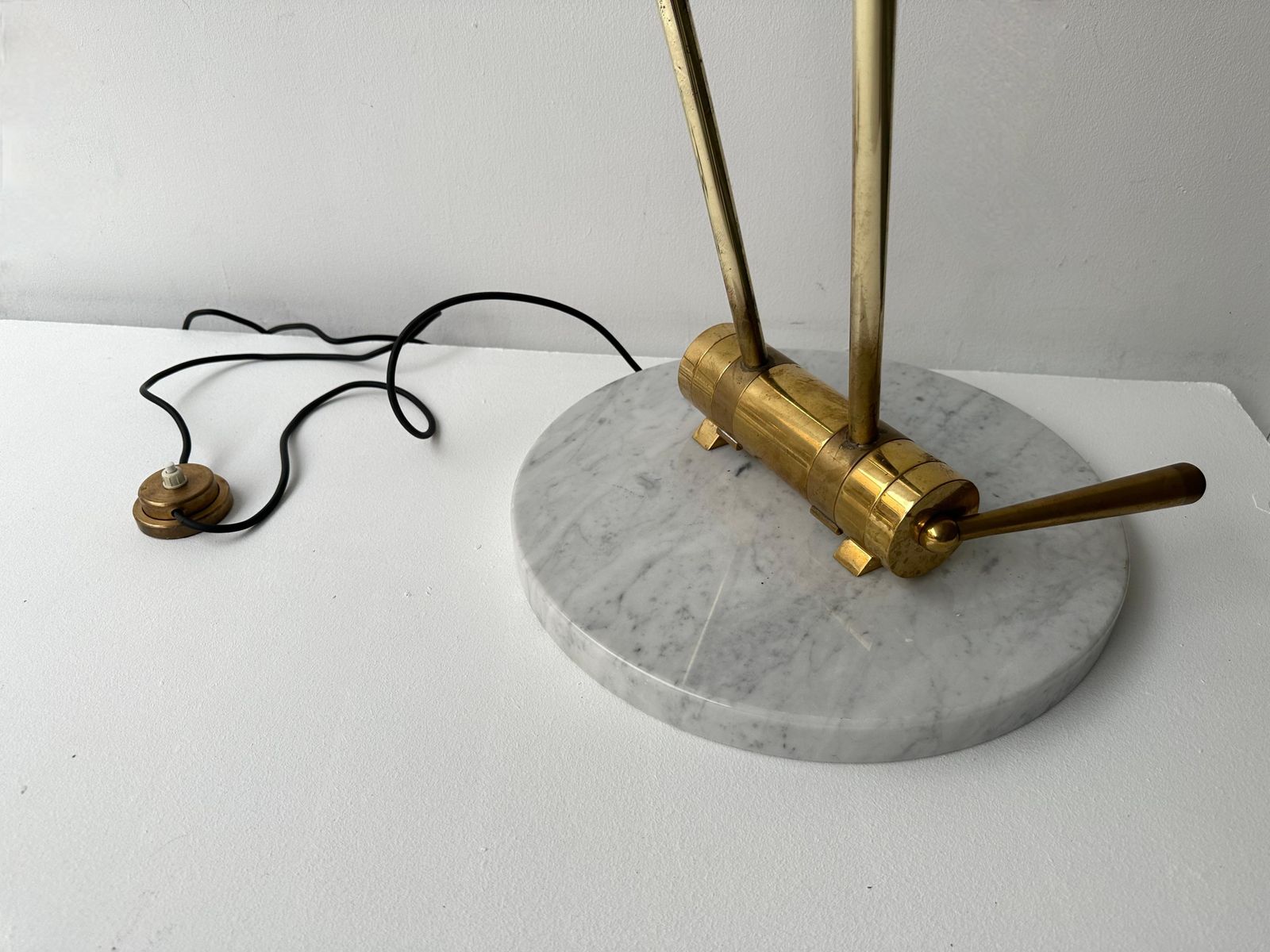Mid Century Floor Lamp Brass Metal By Angelo Lelii For Arredoluce, Italy, 1950s photo buy