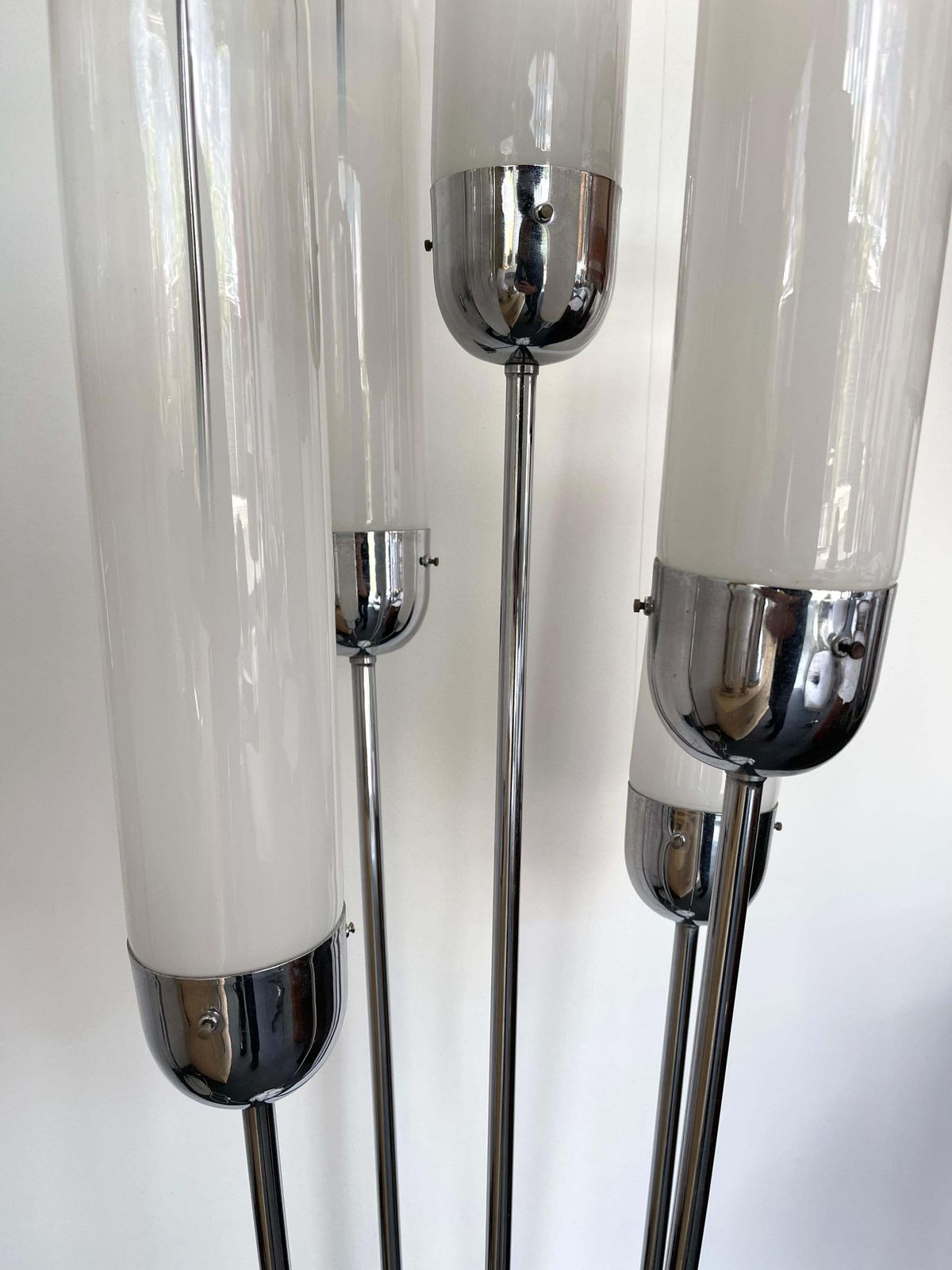 Mid Century Modern Reed Floor Lamp Murano Glass Metal By Mazzega, Italy, 1970s photo buy