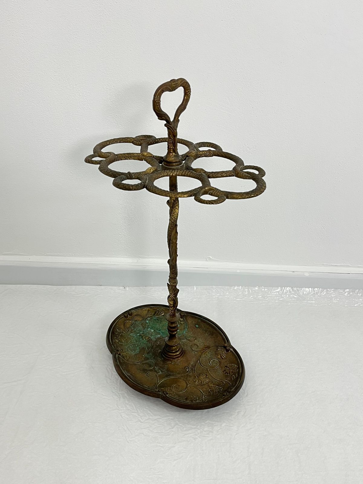 Mid Century Bronze Umbrella Stand, Made In Italy 1940s photo for sale