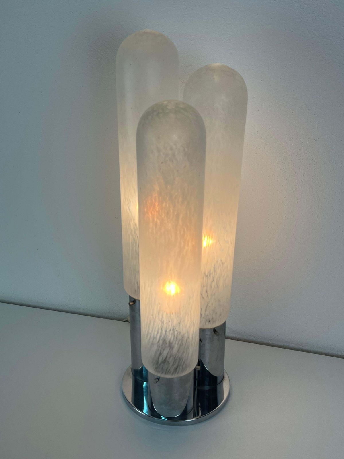 3 Light Murano Glass Table Lamp By Carlo Nason For Mazzega, 1970s photo for sale