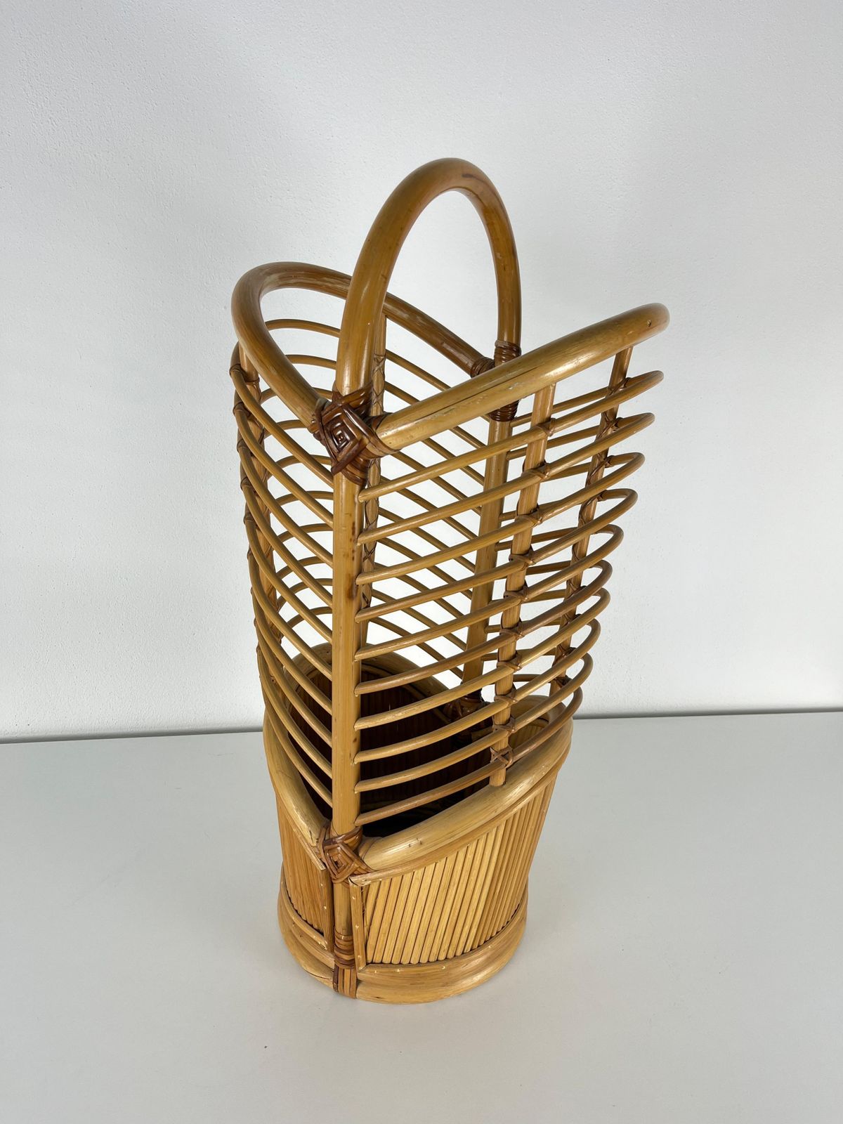 Mid Century Bamboo Umbrella Stand, Made In Italy, 1960s photo 642.0