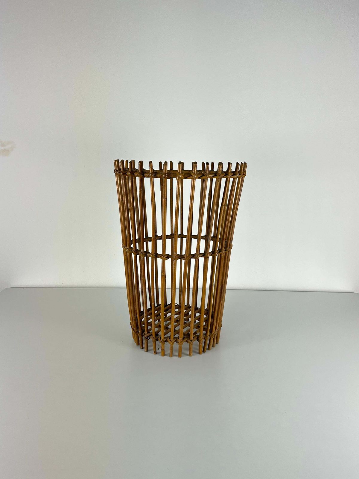 Mid Century Bamboo Umbrella Stand, Made In Italy, 1960s photo vinterior