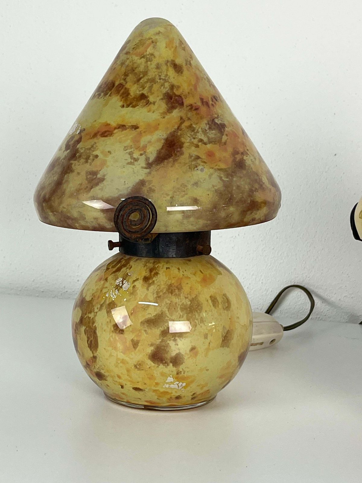 Set Of 2 Mid Century Murano Glass Bedside Lamps, 1950s photo for sale