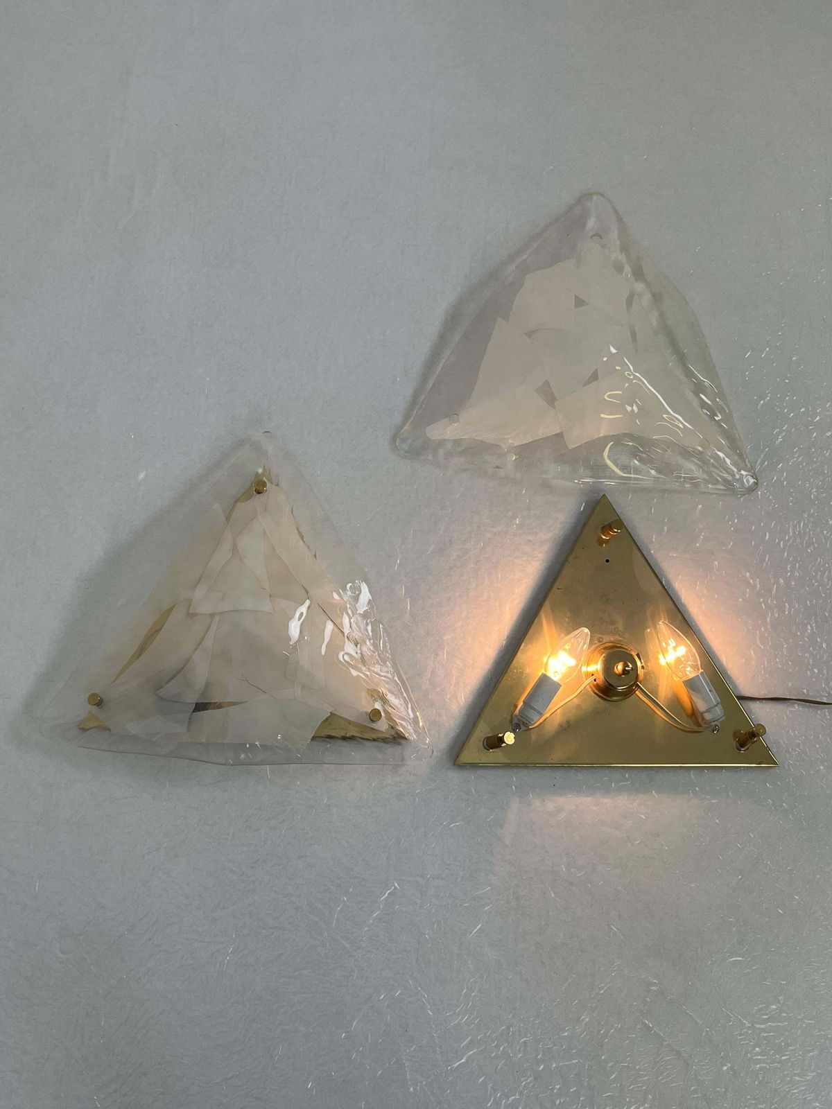 photo furniture Set Of 3 Murano Glass Wall Lamps "La Murrina" 1970s