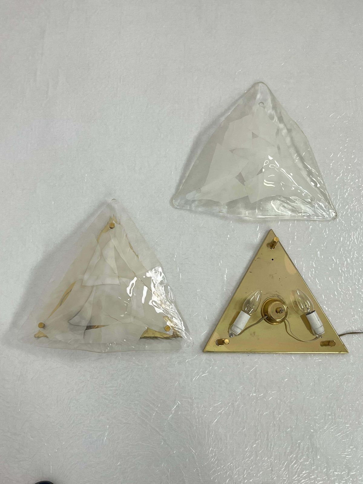 photo for sale Set Of 3 Murano Glass Wall Lamps "La Murrina" 1970s