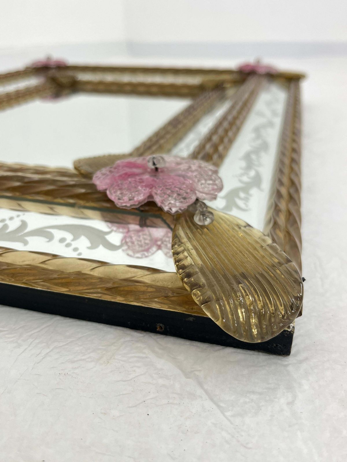 Mid Century Murano Glass Wall Mirror Maestri Muranesi, 1950s photo 1670.0