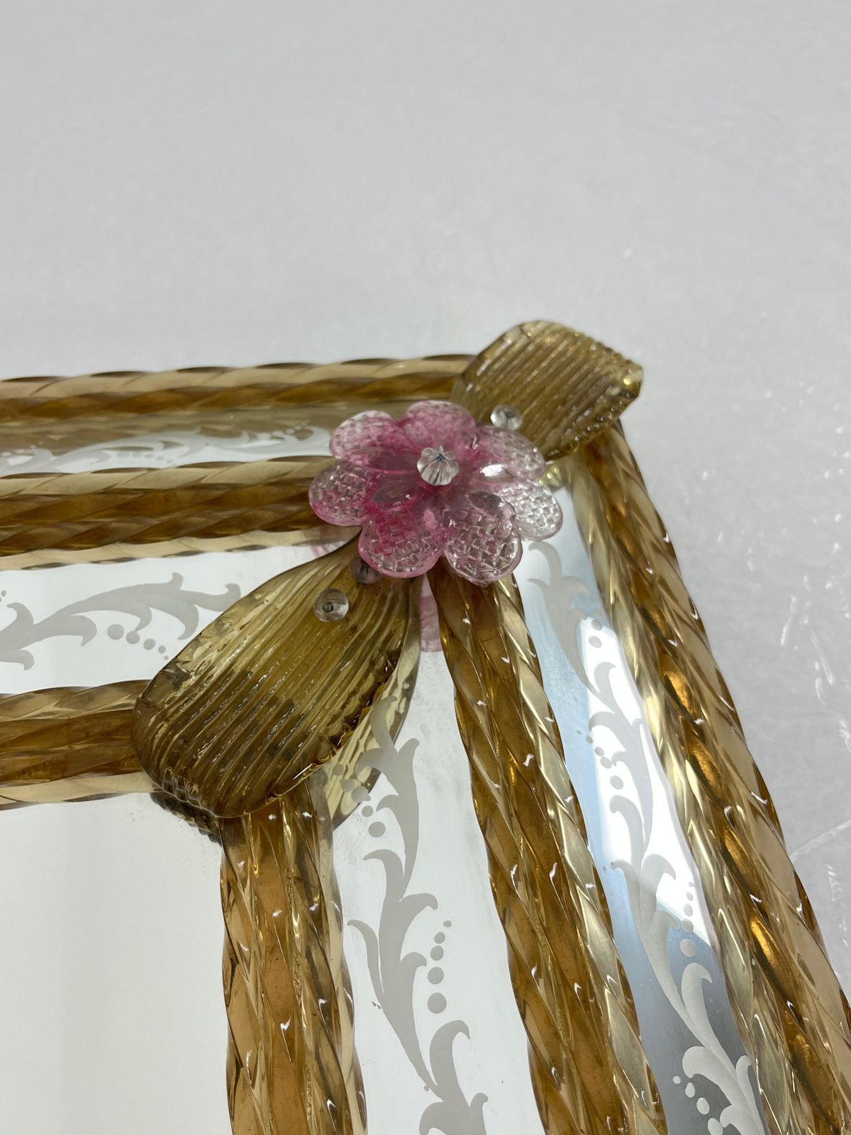 Mid Century Murano Glass Wall Mirror Maestri Muranesi, 1950s photo vintage
