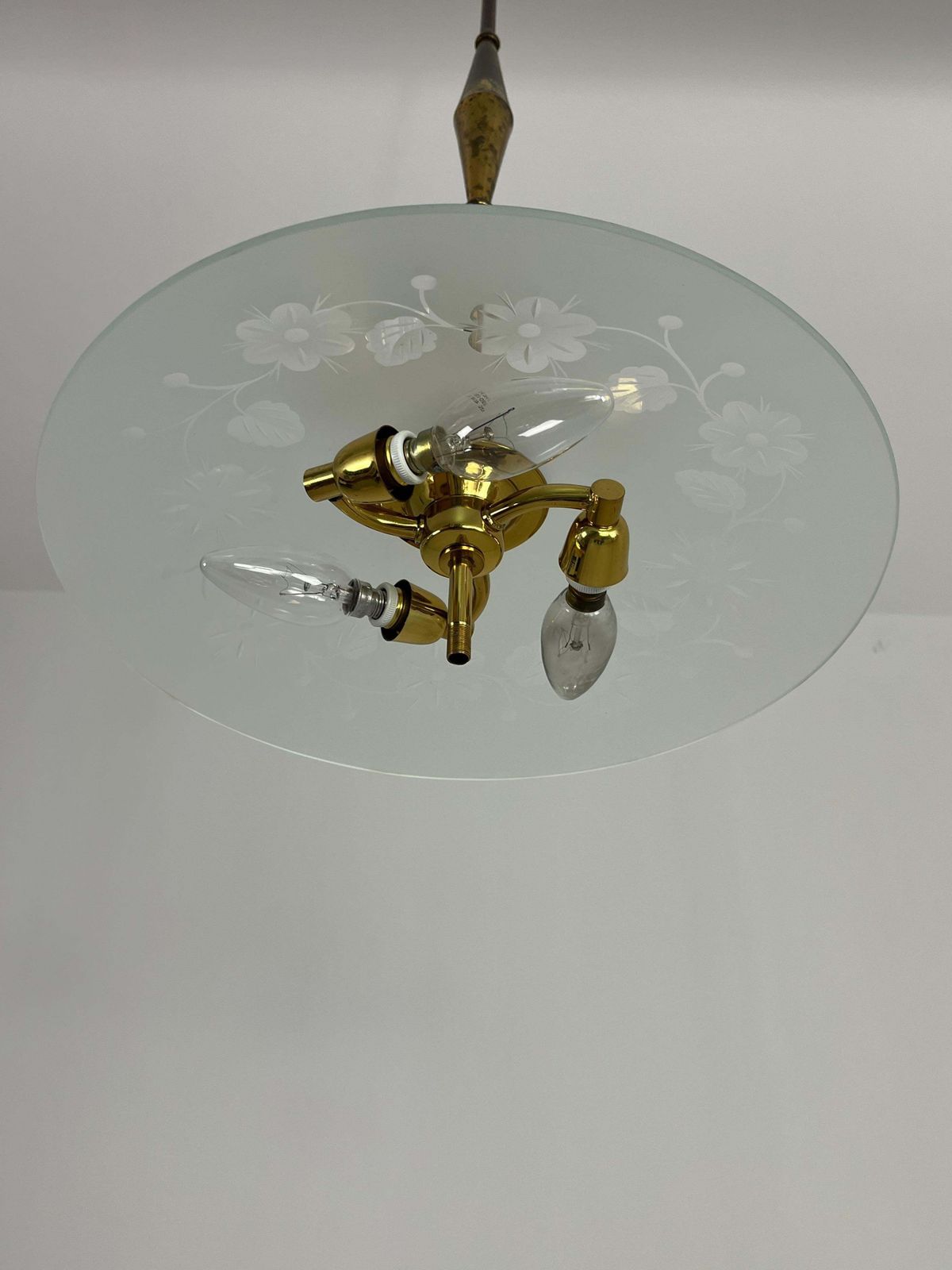 photo buy Nile Green Murano Glass And Brass Chandelier Attributed To Pietro Chiesa 1950s