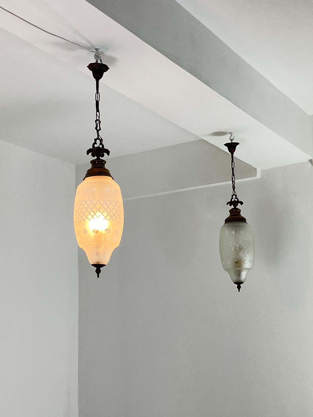 Set Of 2 Mid Century 2 Light Pendant Lamps Attributed To Luigi Caccia Dominioni photo furniture