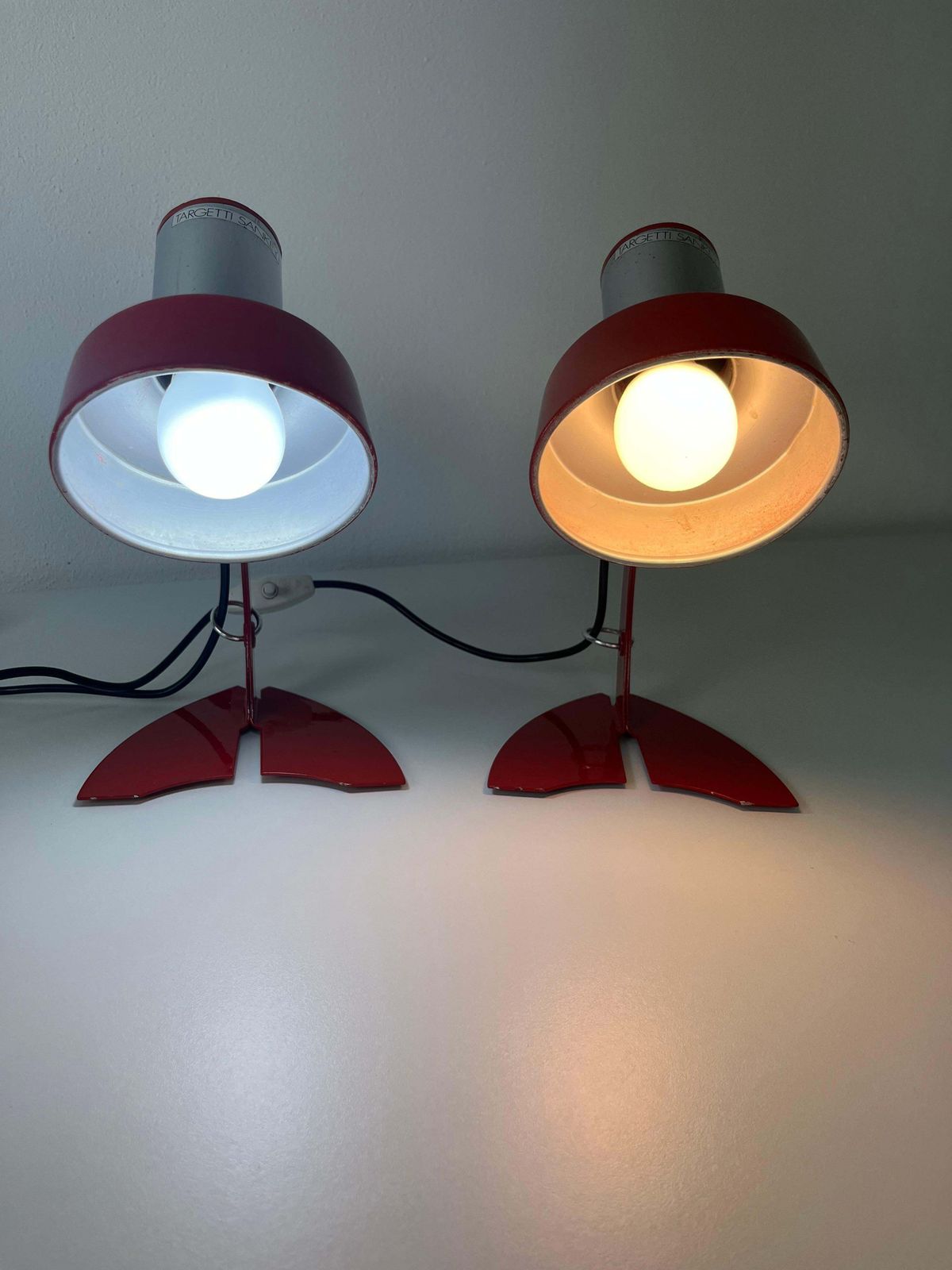 photo furniture Set Of 2 Made In Italy Bedside Lamps Targetti Sankey, 1970s