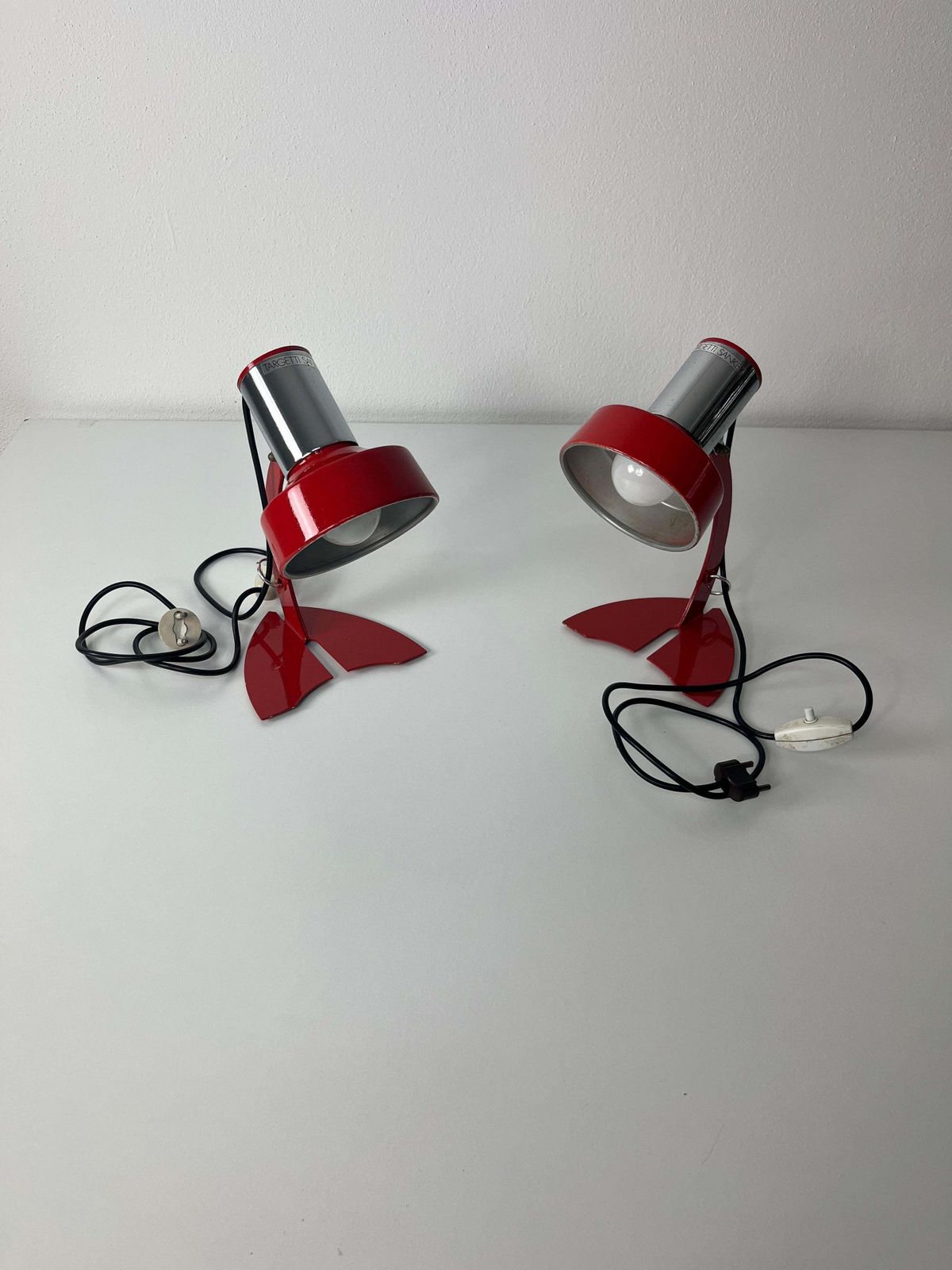 photo vinterior Set Of 2 Made In Italy Bedside Lamps Targetti Sankey, 1970s