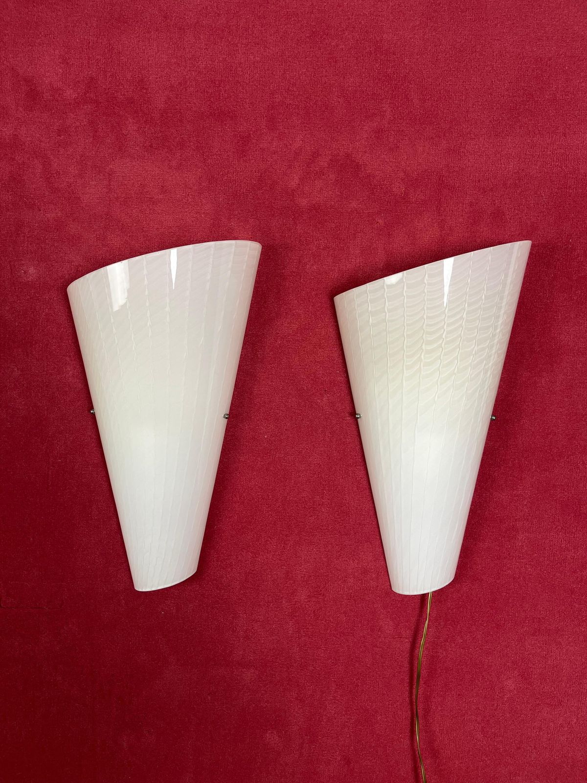Set Of 2 Large Murano Glass Wall Lamps, 1980s photo furniture