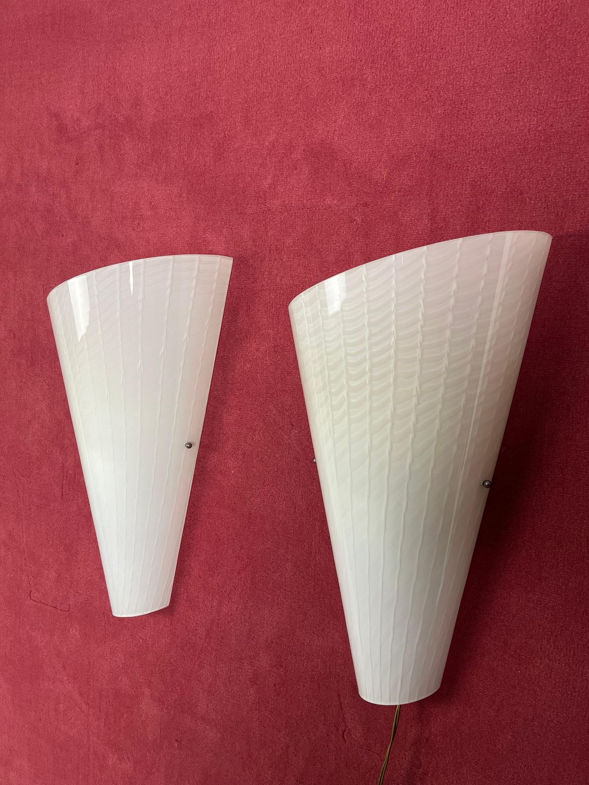 Set Of 2 Large Murano Glass Wall Lamps, 1980s photo vintage