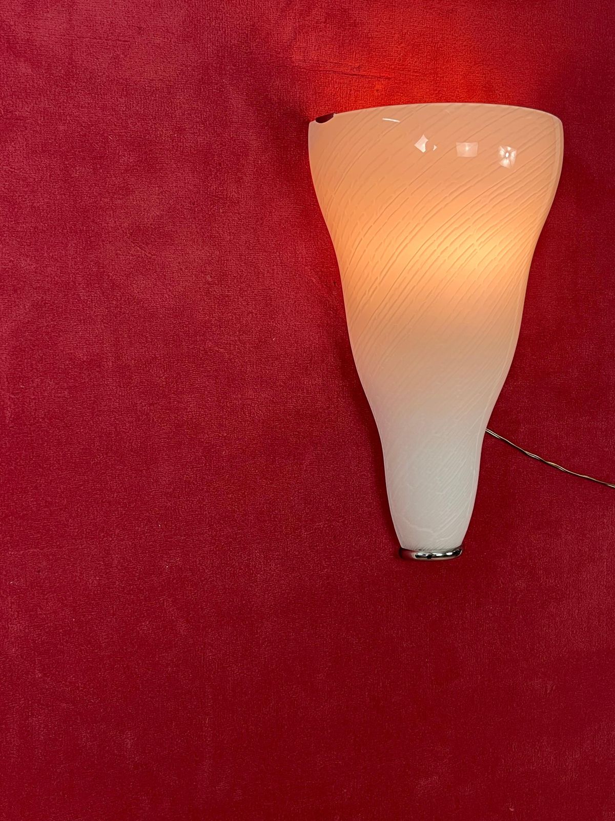 2056.0 Set Of 3 Large Murano Glass Wall Lamps Leucos, 1980s photo