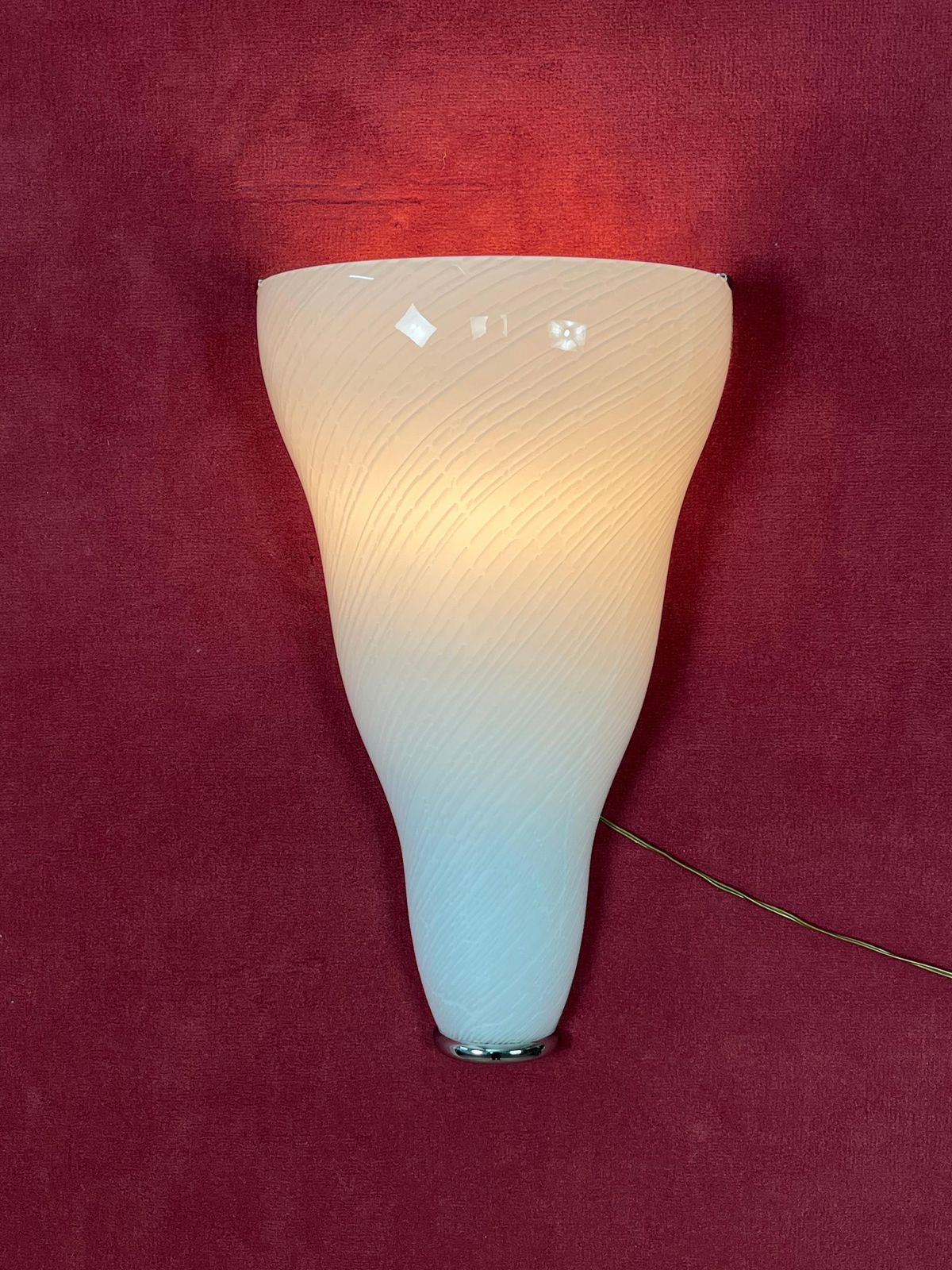 photo vinterior Set Of 3 Large Murano Glass Wall Lamps Leucos, 1980s