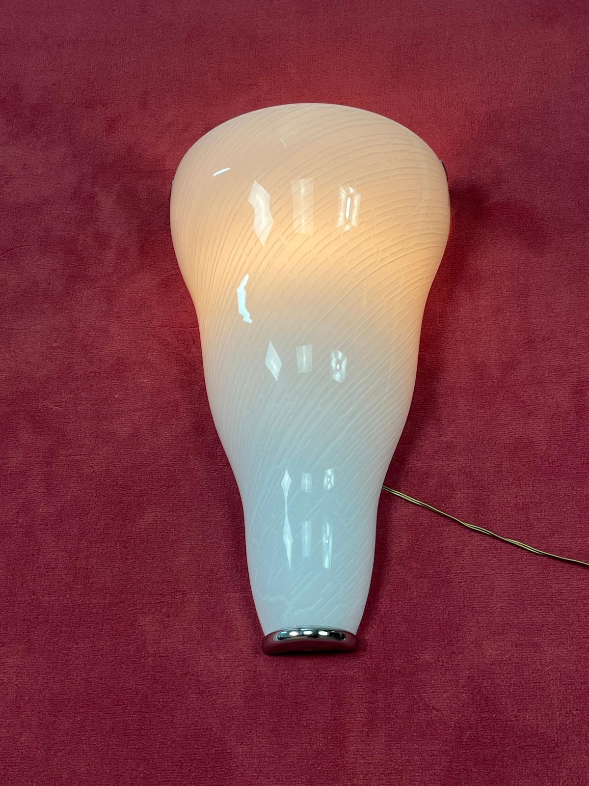 Lighting Set Of 2 Large Murano Glass Wall Lamps Leucos, 1980s photo