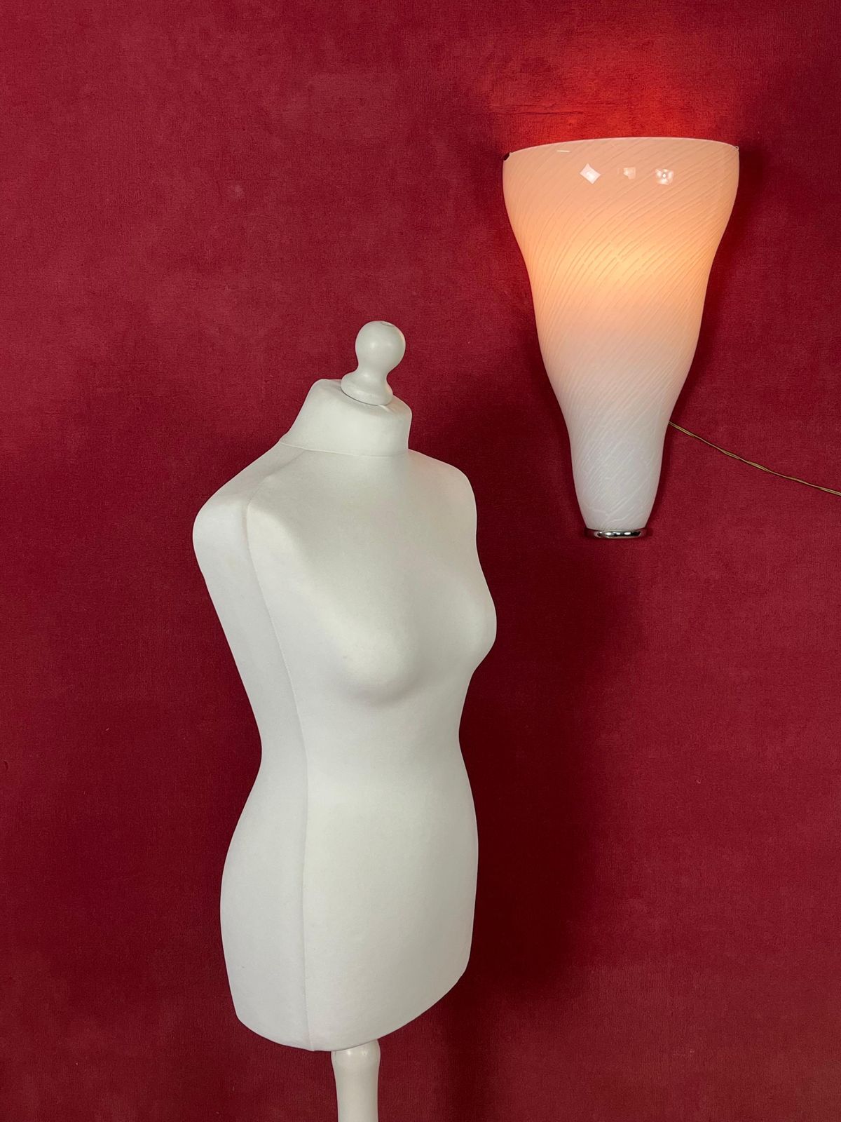 photo vintage Set Of 2 Large Murano Glass Wall Lamps Leucos, 1980s