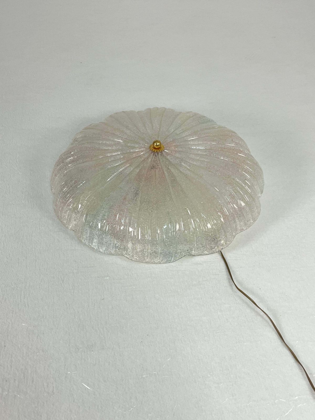 photo furniture Venetian Ceiling Lamp 2 Lights Murano Glass, 1980s