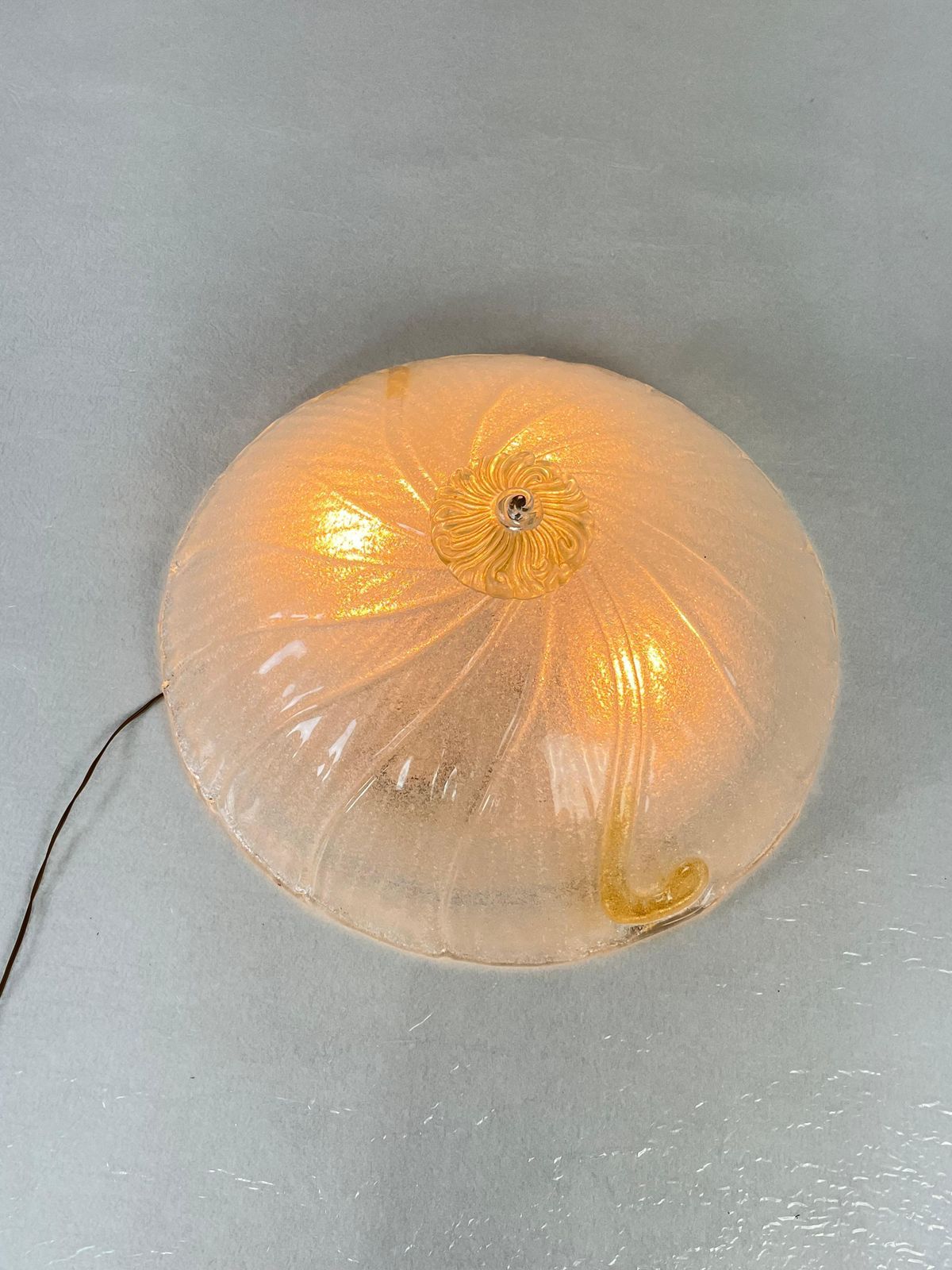 Monumental Venetian Ceiling Lamp 4 Lights Murano Glass, 1980s photo vinterior