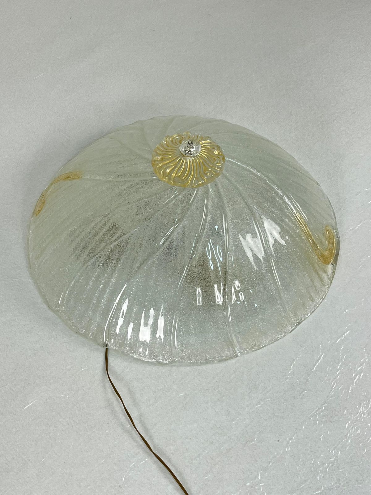 Lighting Monumental Venetian Ceiling Lamp 4 Lights Murano Glass, 1980s photo