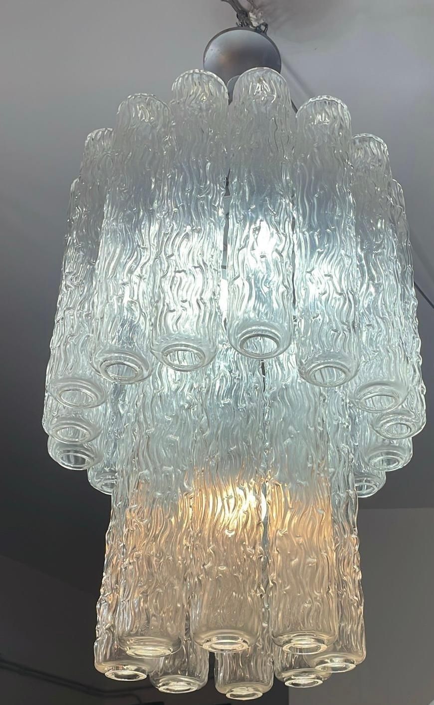 10 Light Murano Glass "Tronchi" Chandelier  Toni Zuccheri For Venini, 1960s photo for sale