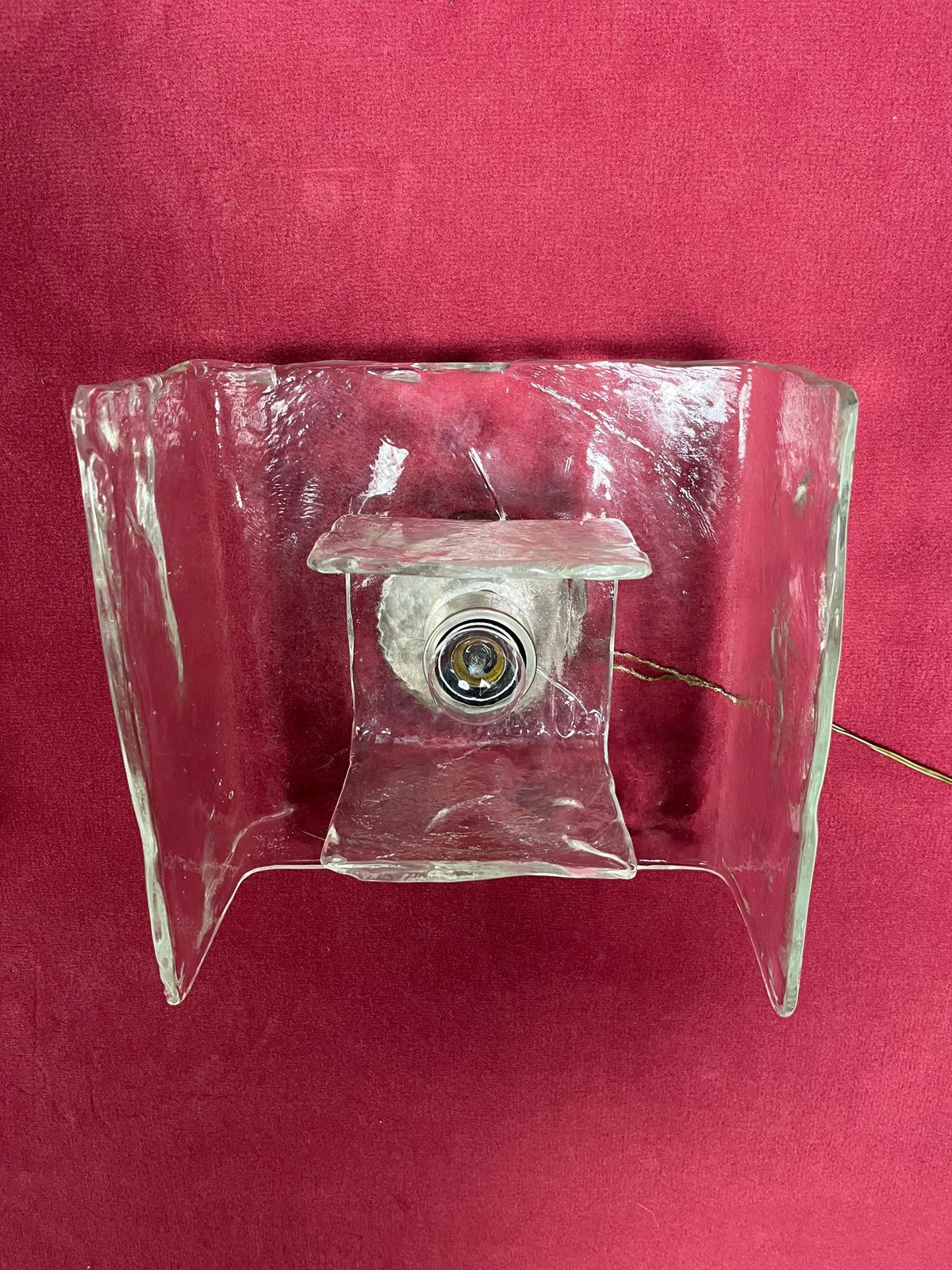 photo vinterior Set Of 2 Glass Wall Lamps By Carlo Nason For Kalmar, 1960s