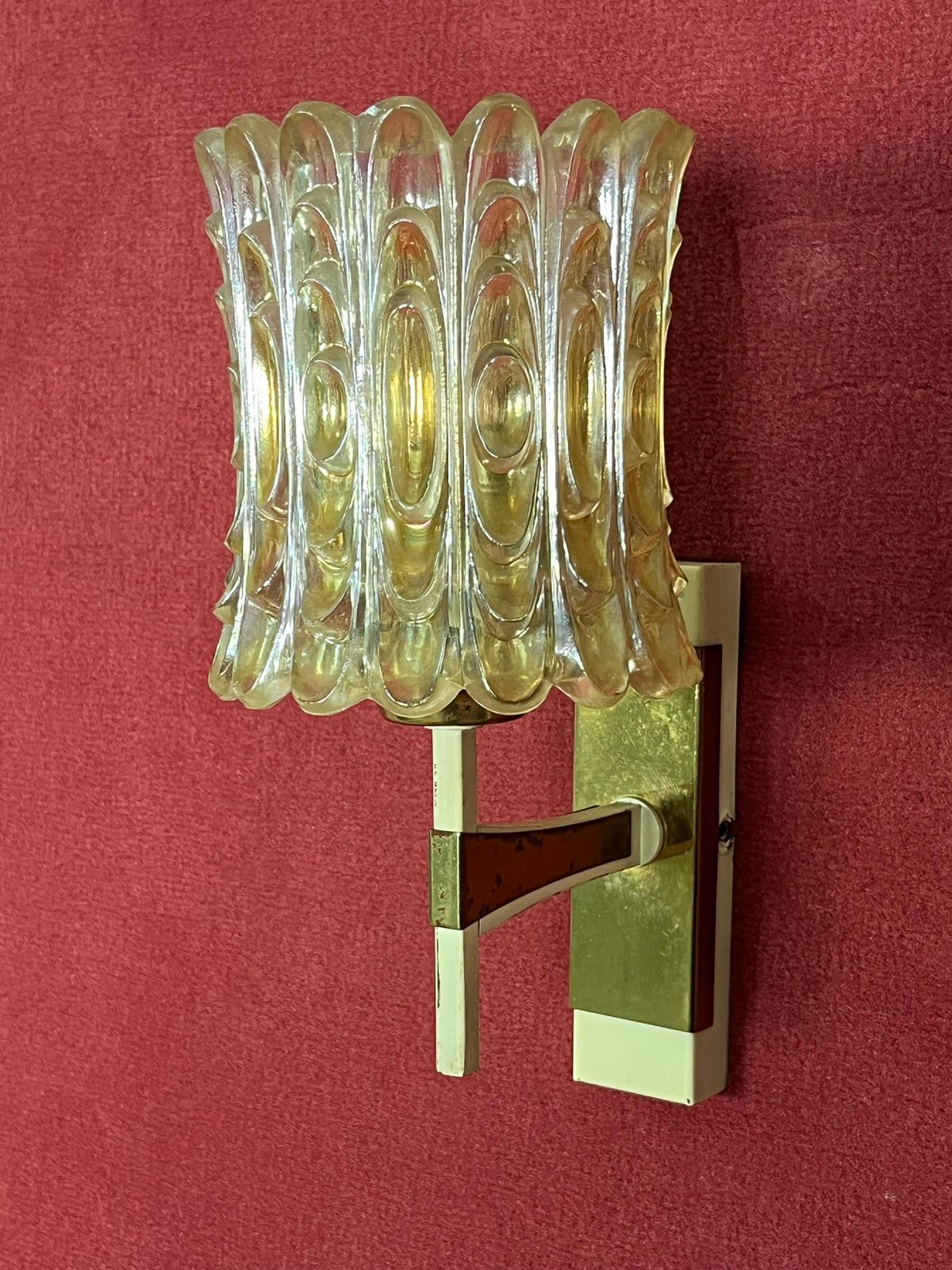 Set Of 2 Mid Century Italian Murano Glass Wall Lamps, 1950s photo furniture