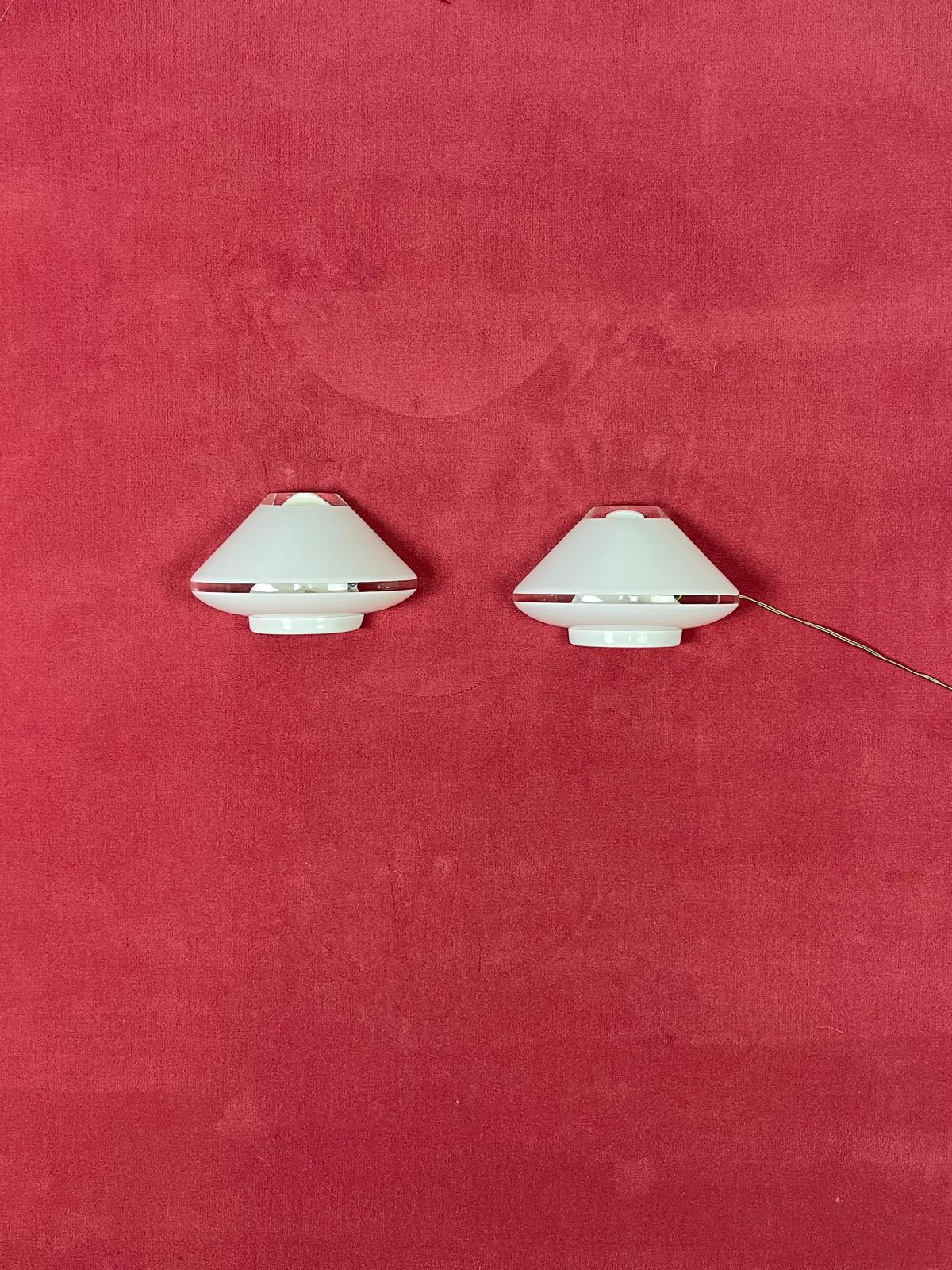 Set Of 2 Mid Century Italian Murano Glass Wall Lamps, 1960s photo vintage