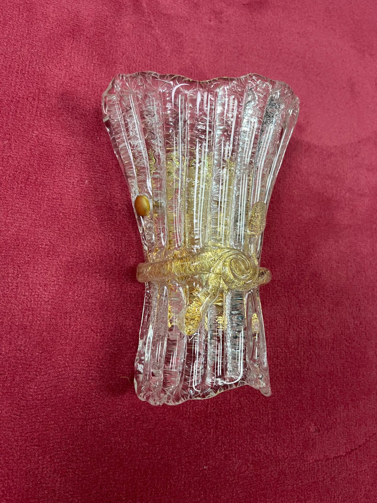 Lighting Set Of 3 Mid Century Murano Glass Wall Lamps, 1960s photo