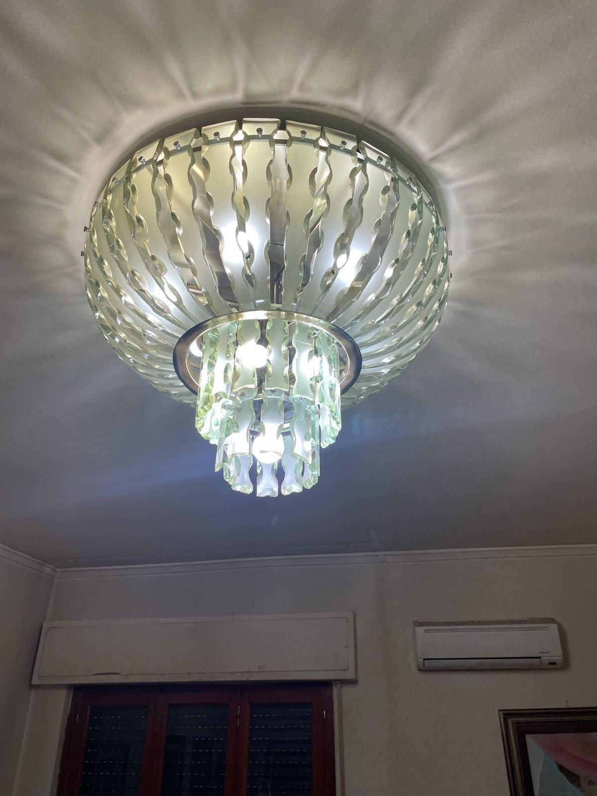 Majestic 13 Light Murano Glass Chandelier Attributed To Fontana Arte 1970s photo furniture