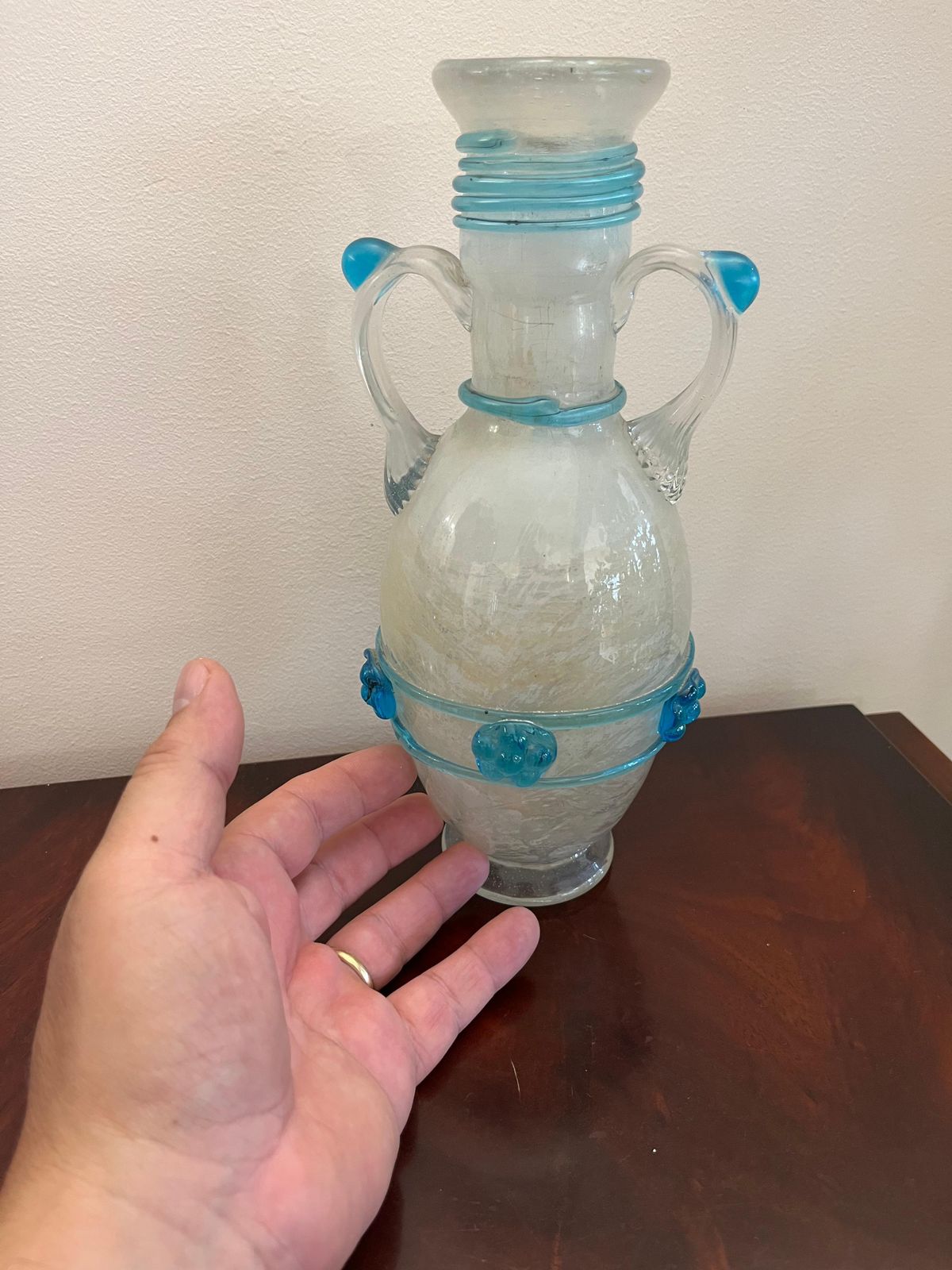 1713.0 Excavated Murano Glass Vase Attributed To Flavio Poli For Seguso 1940s photo