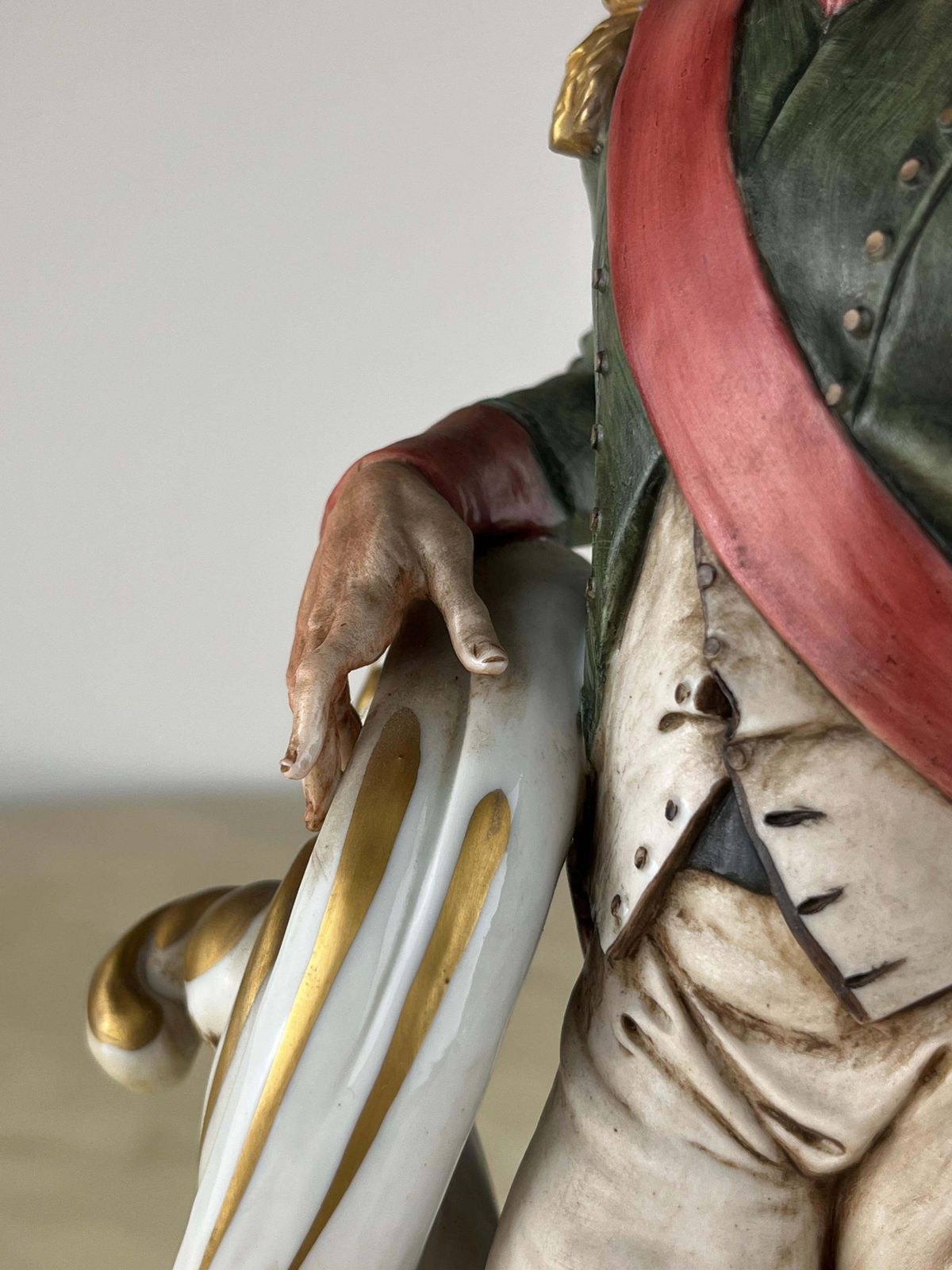 photo furniture Napoleon Sculpture In Capodimonte Porcelain And Bronze, Italy, 1990s