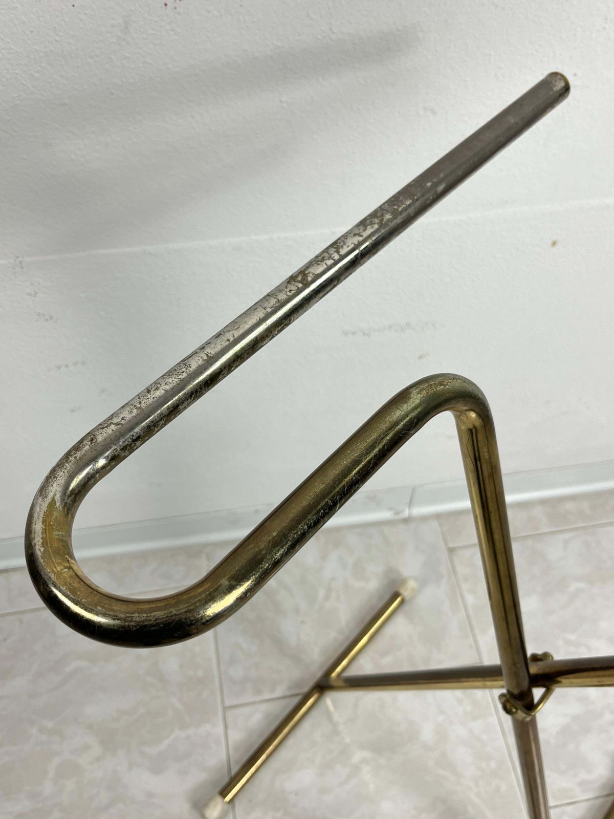 Folding Valet Stand In The Style Of Ico Parisi  Beech And Gilt Metal photo 283.0
