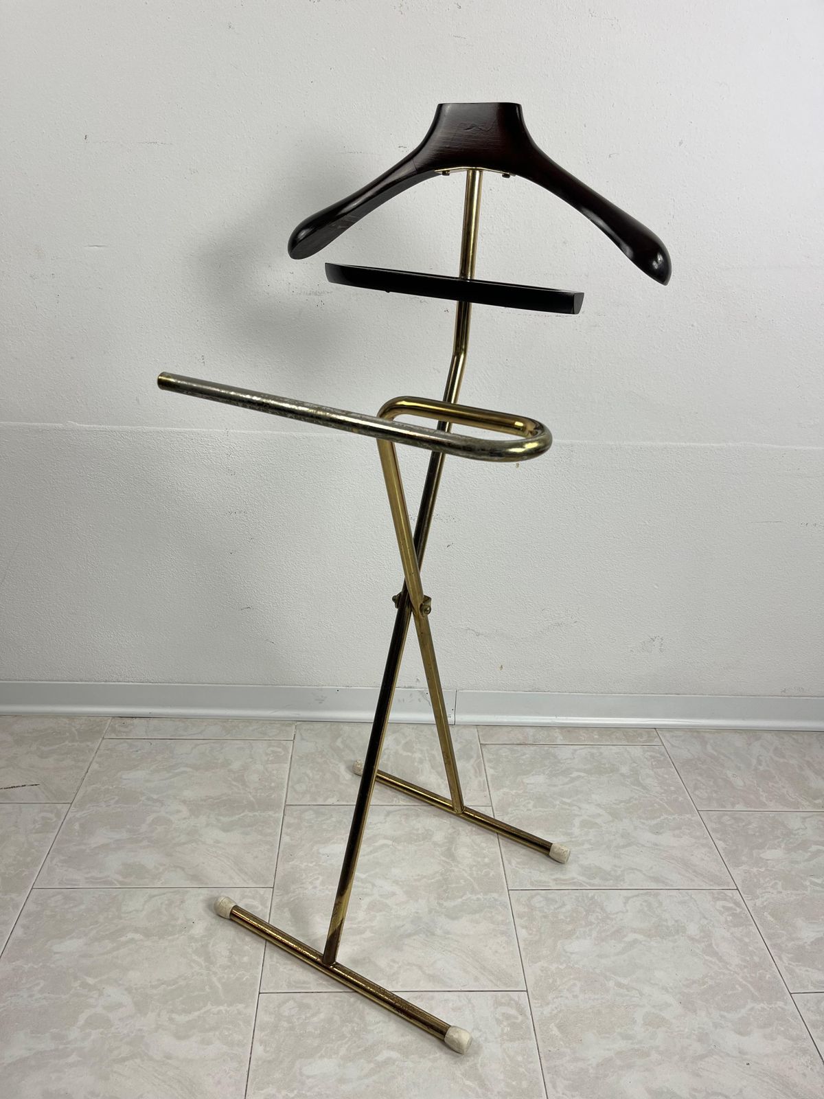 Folding Valet Stand In The Style Of Ico Parisi  Beech And Gilt Metal photo buy