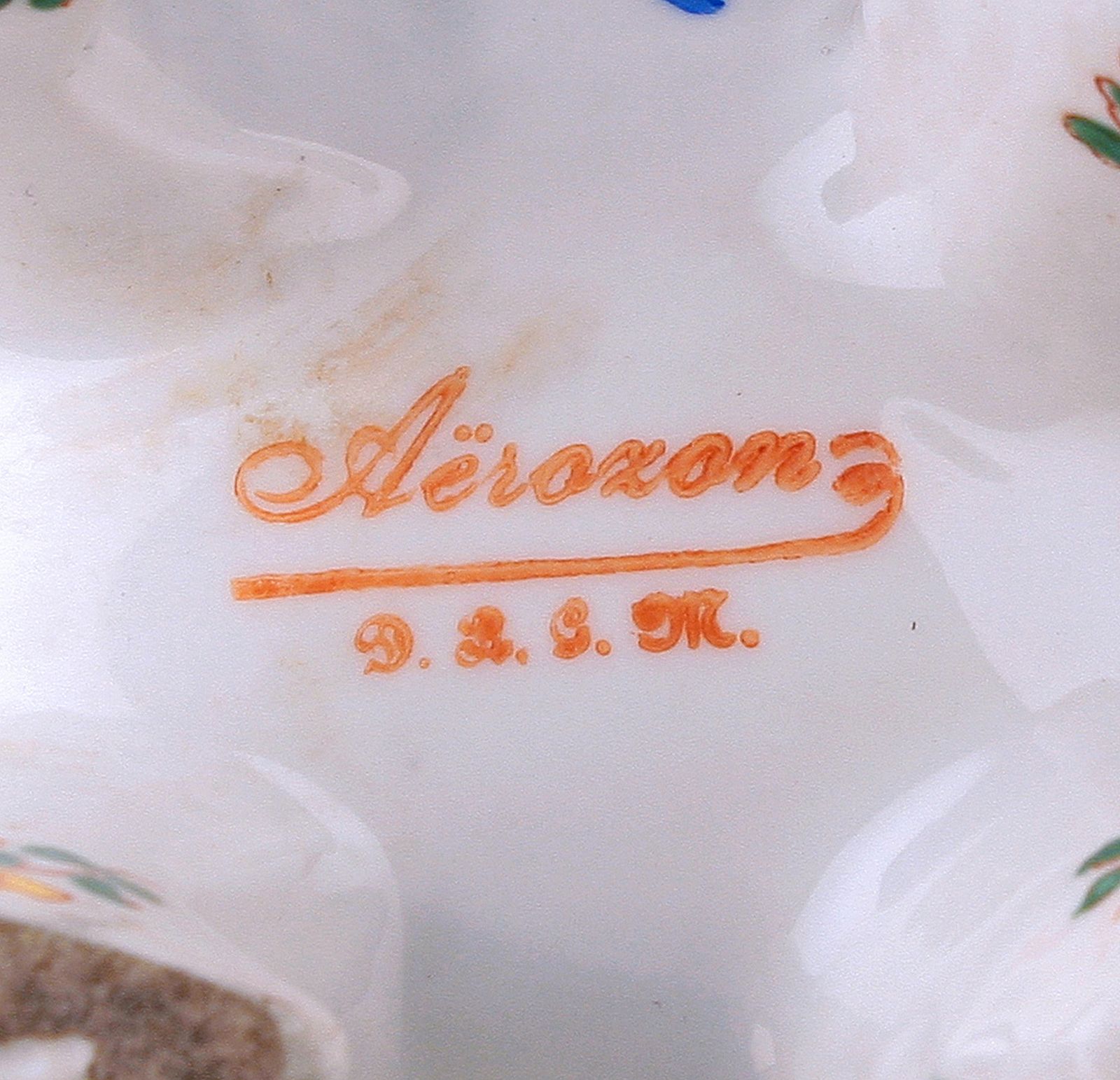 Art Déco German Hand Painted Glazed Porcelain Foo Dog Perfume Lamp/Incense Burner By Aerozon photo buy