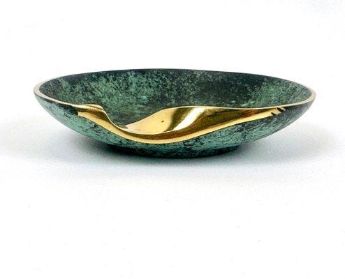 Vintage Austrian Brass Ashtray Attributed To Franz Hagenauer, 1950s photo furniture