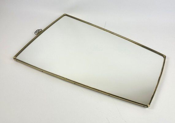 photo furniture Mid Century German Wall Mirror In Aluminium, 1950s