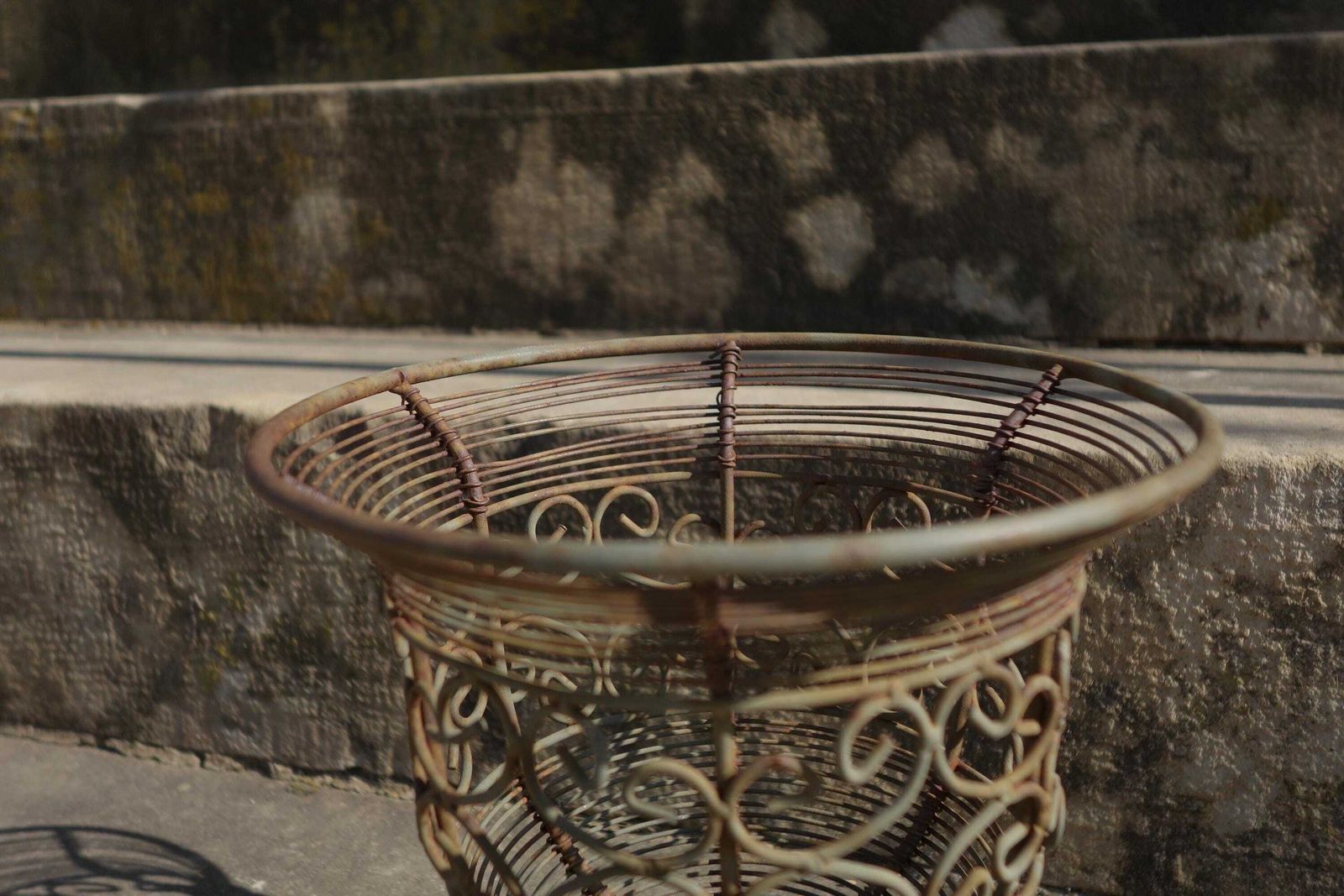 Antique Art Deco Wrought Iron Planter – Elegant French Flower Pot photo 57.0