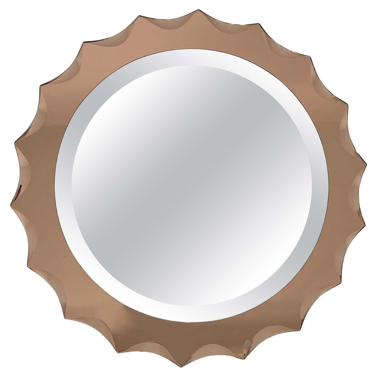 Mid Century Wall Mirror In The Style Of Cristal Art, 1960s