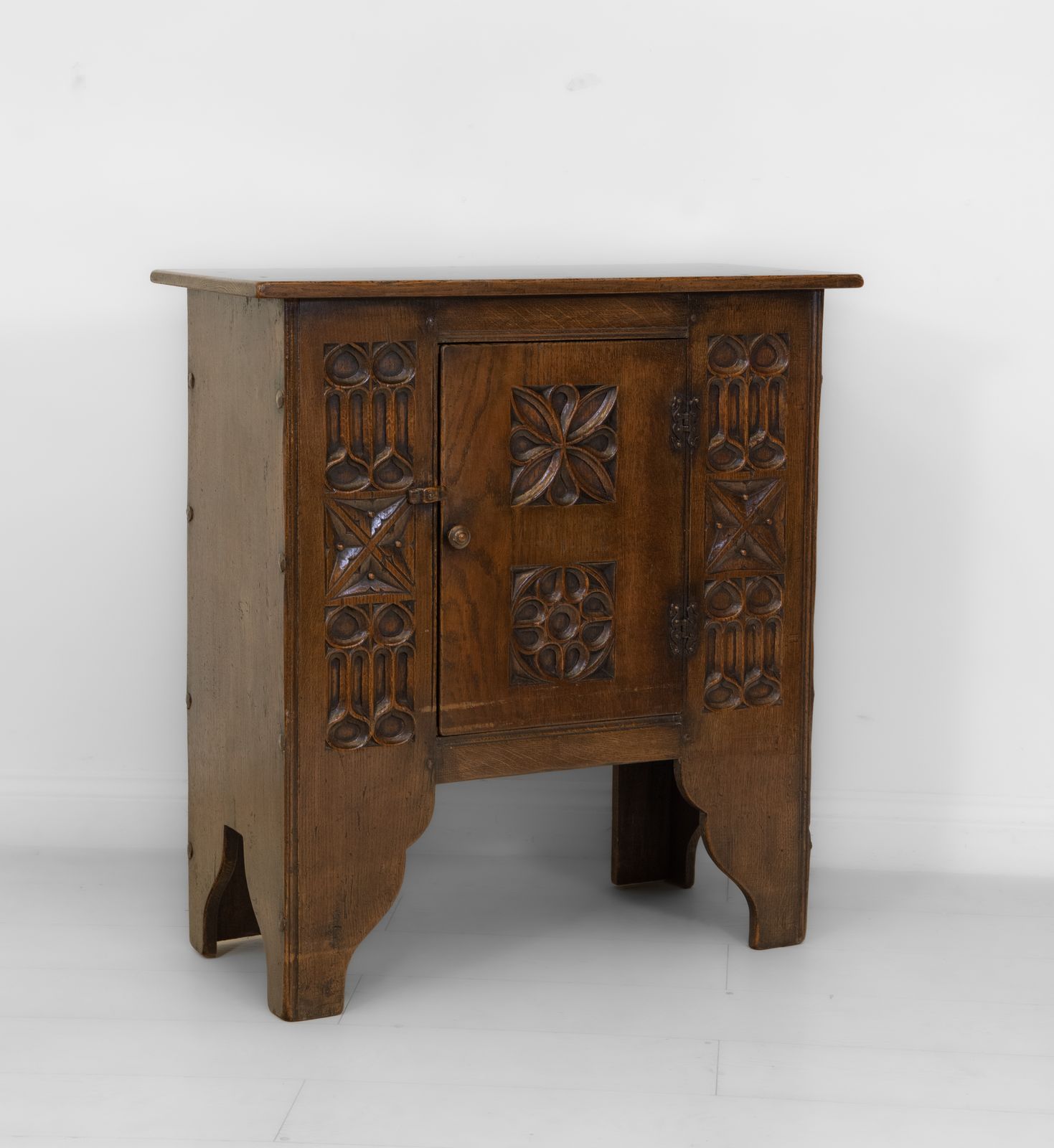 Gothic Revival Carved Oak Cabinet 20th Century photo buy