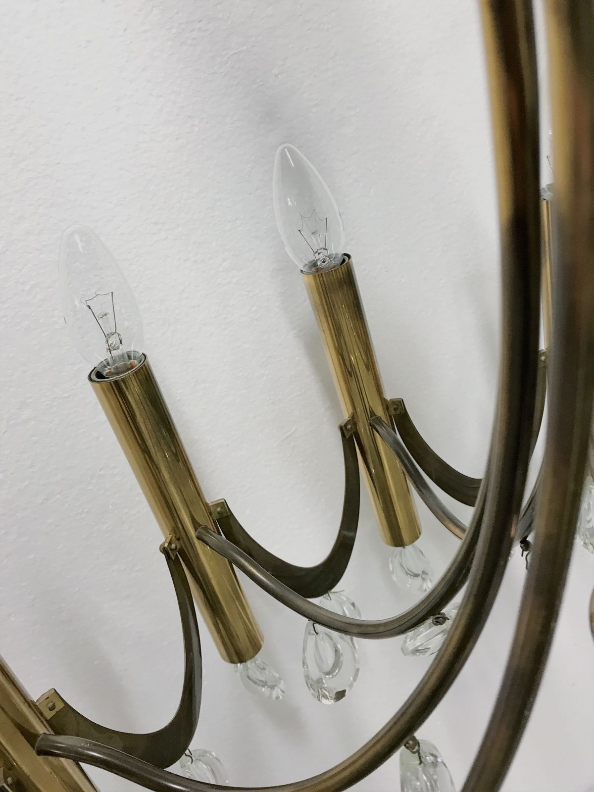 Brass Gaetano Sciolari Chandelier, 1960s photo Lighting