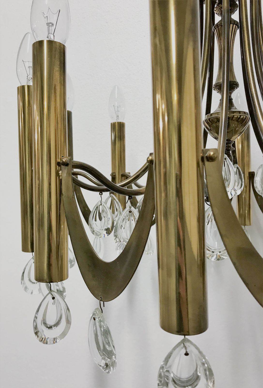 Brass Gaetano Sciolari Chandelier, 1960s photo vinterior